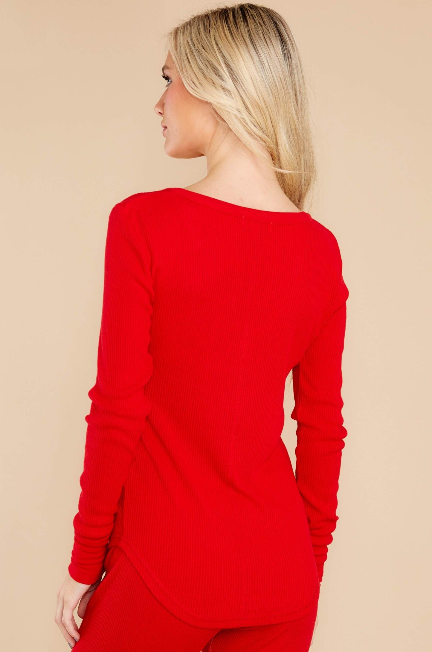 Feeling Comfy Red Long Sleeve Top