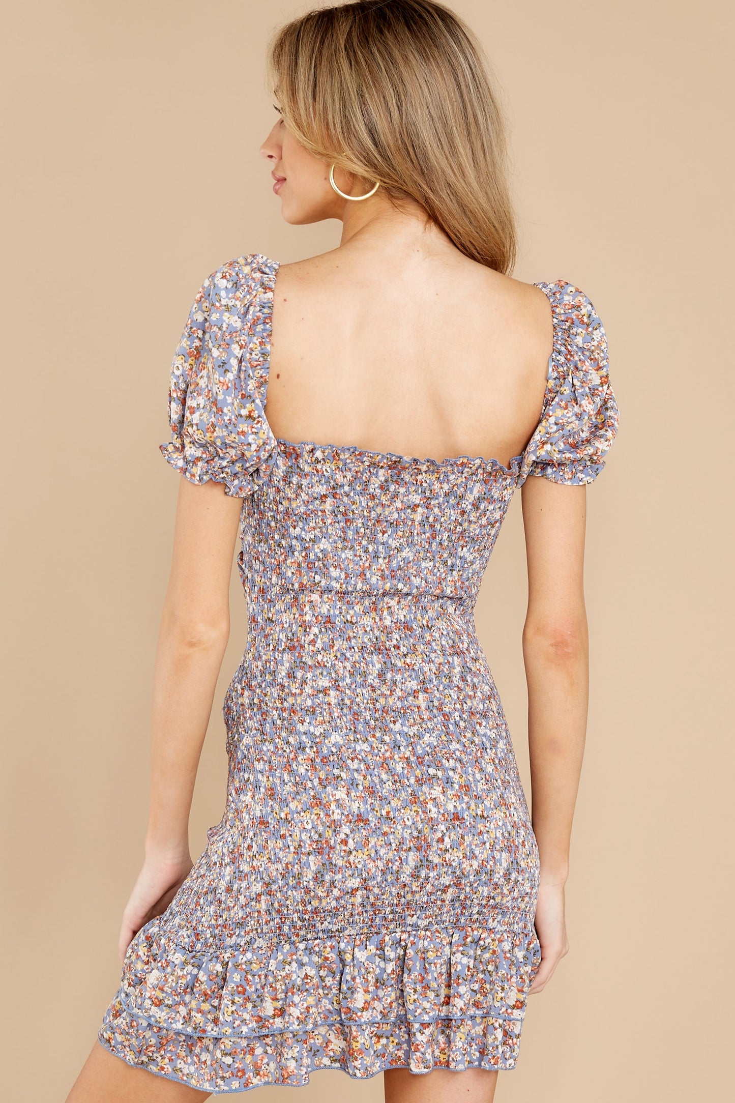 Sweet Memory Blue Floral Print Dress