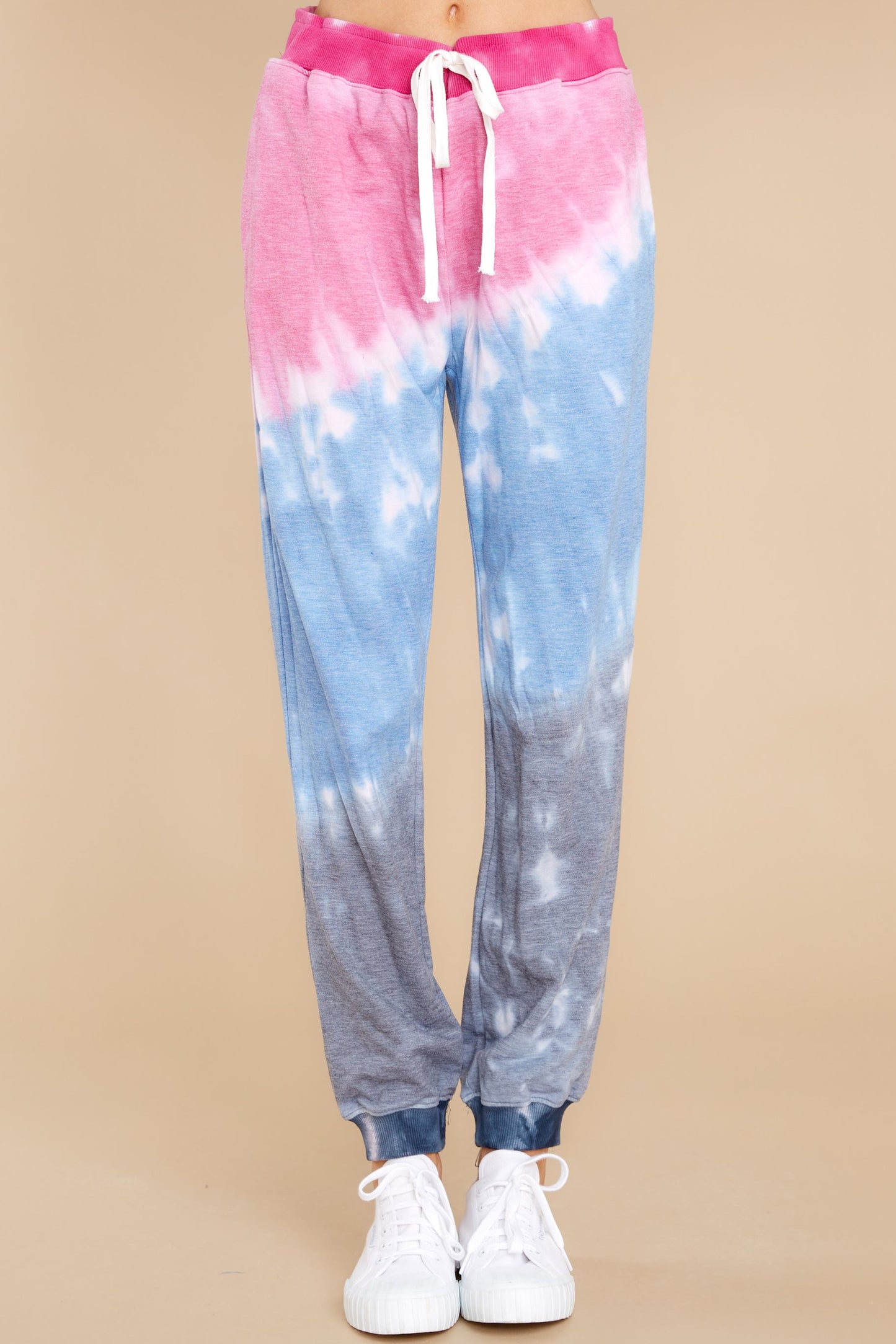 Feel Something Pink And Blue Tie Dye Joggers