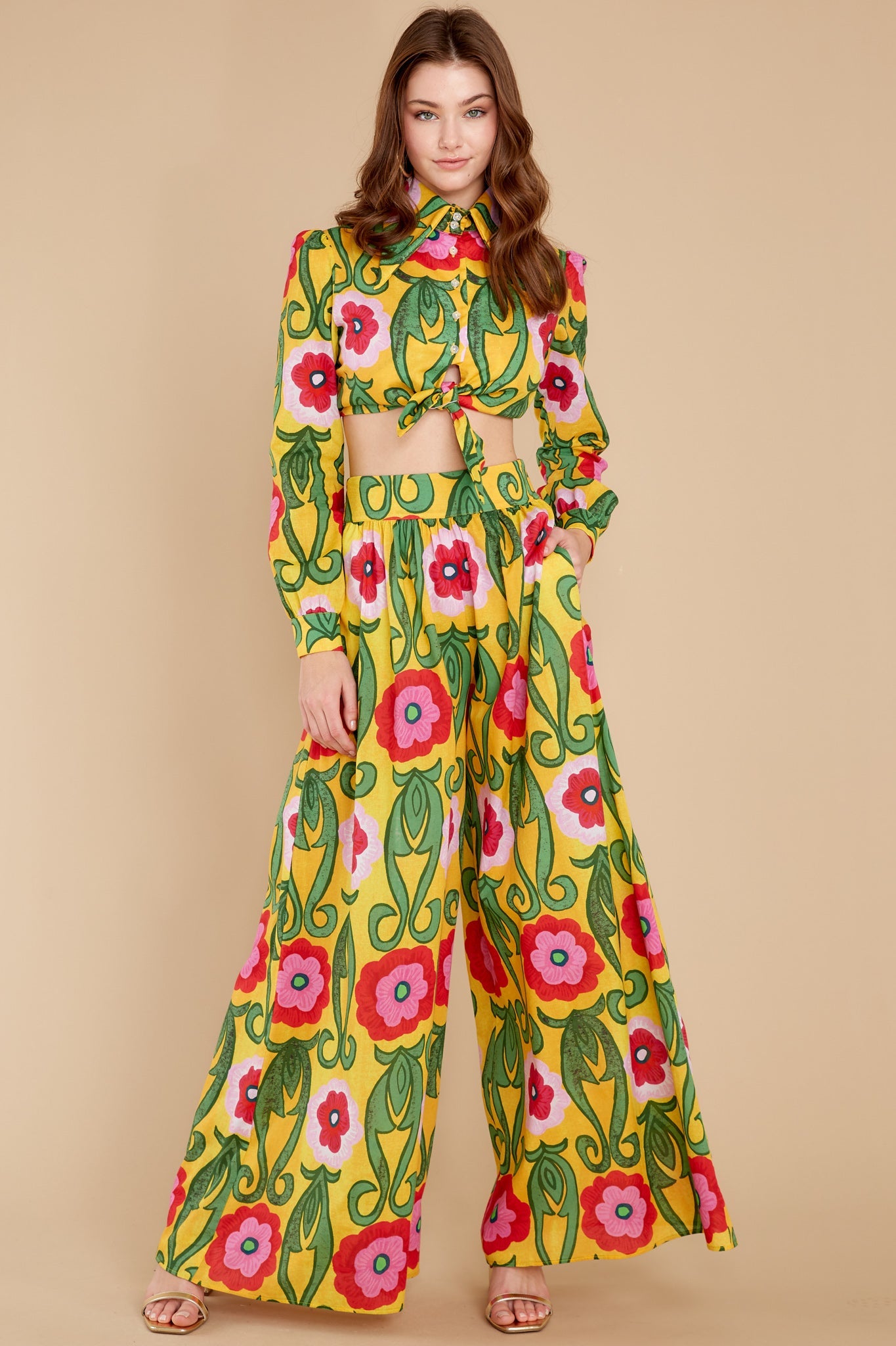 Clara Gladiola Print Blouse