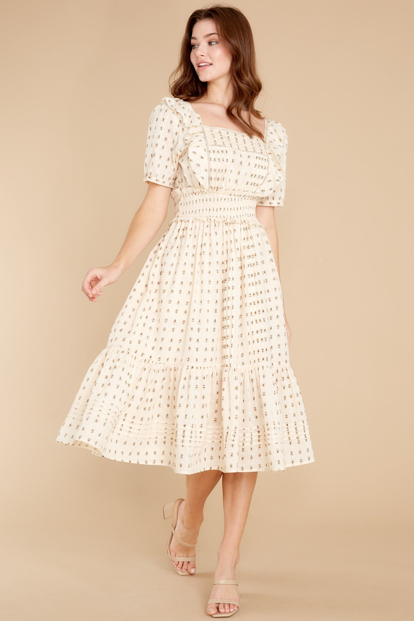 Prairie Folklore Block Print Midi Dress