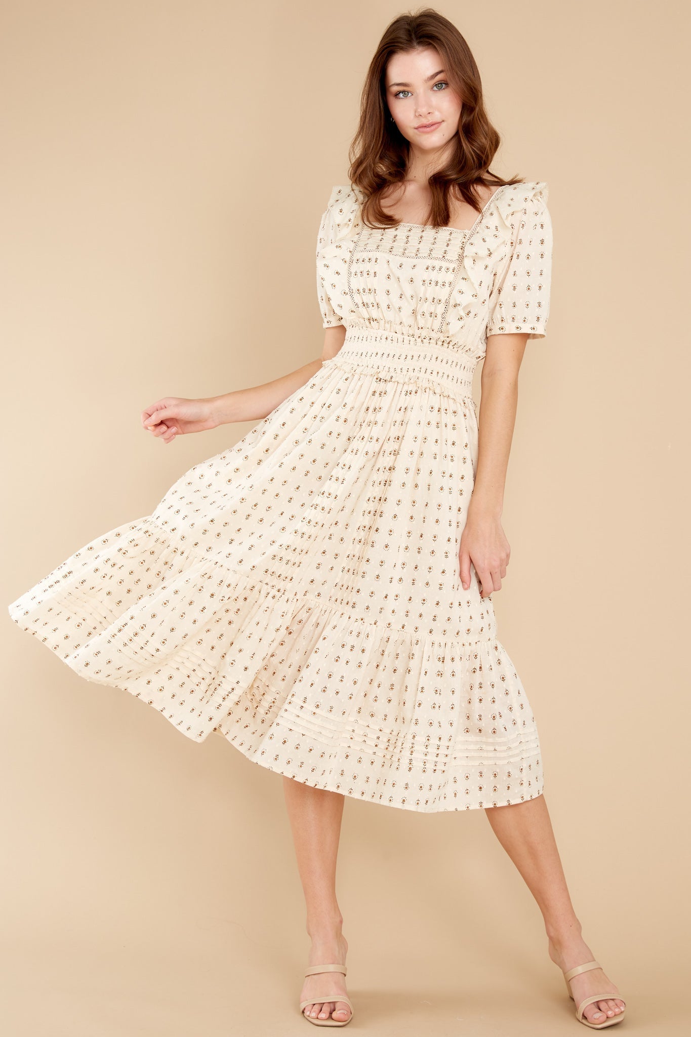 Prairie Folklore Block Print Midi Dress