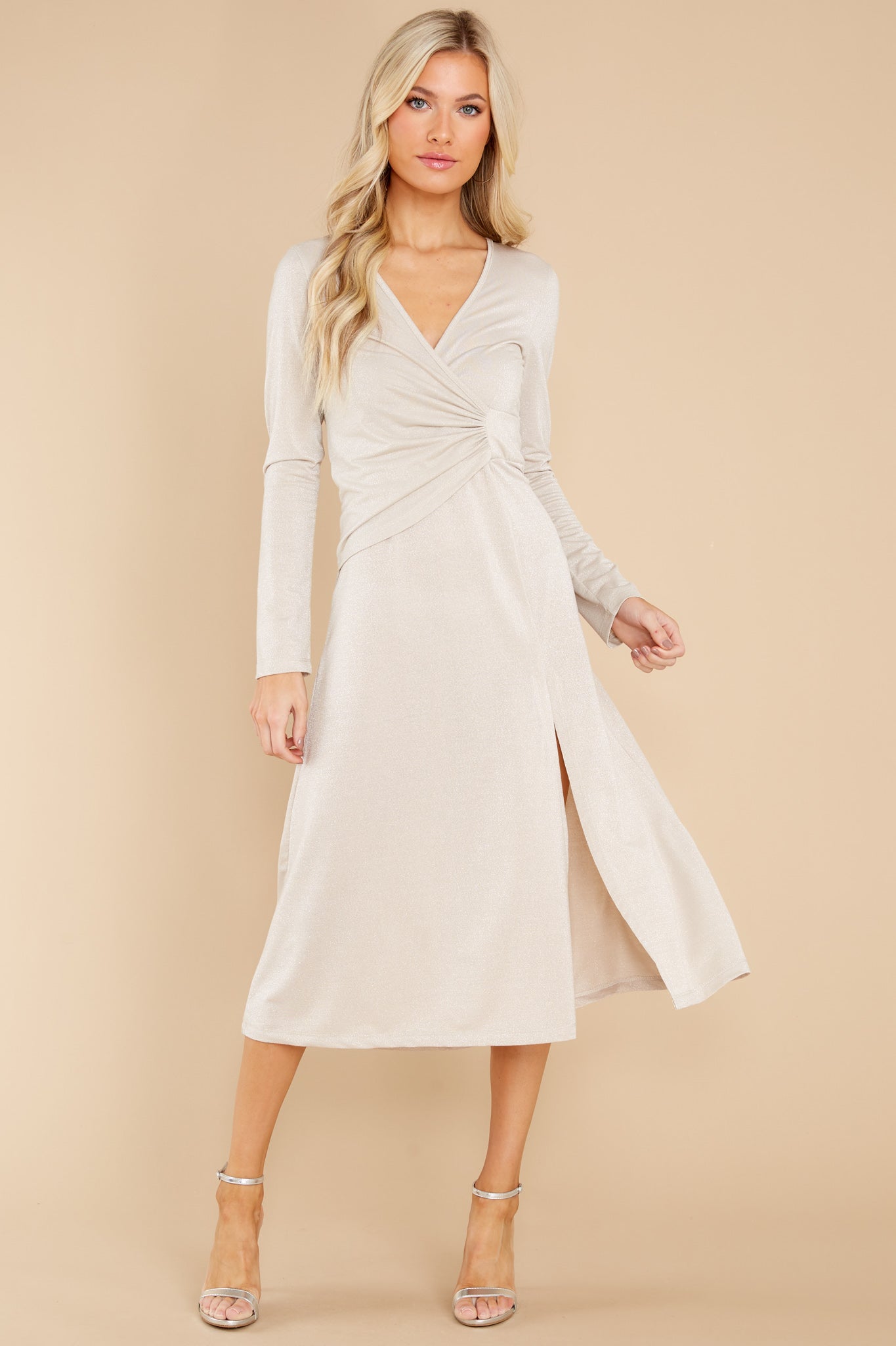 Andromeda Champagne Silver Maxi Dress