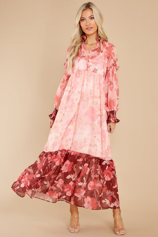 Be Extravagant Red Floral Print Maxi Dress