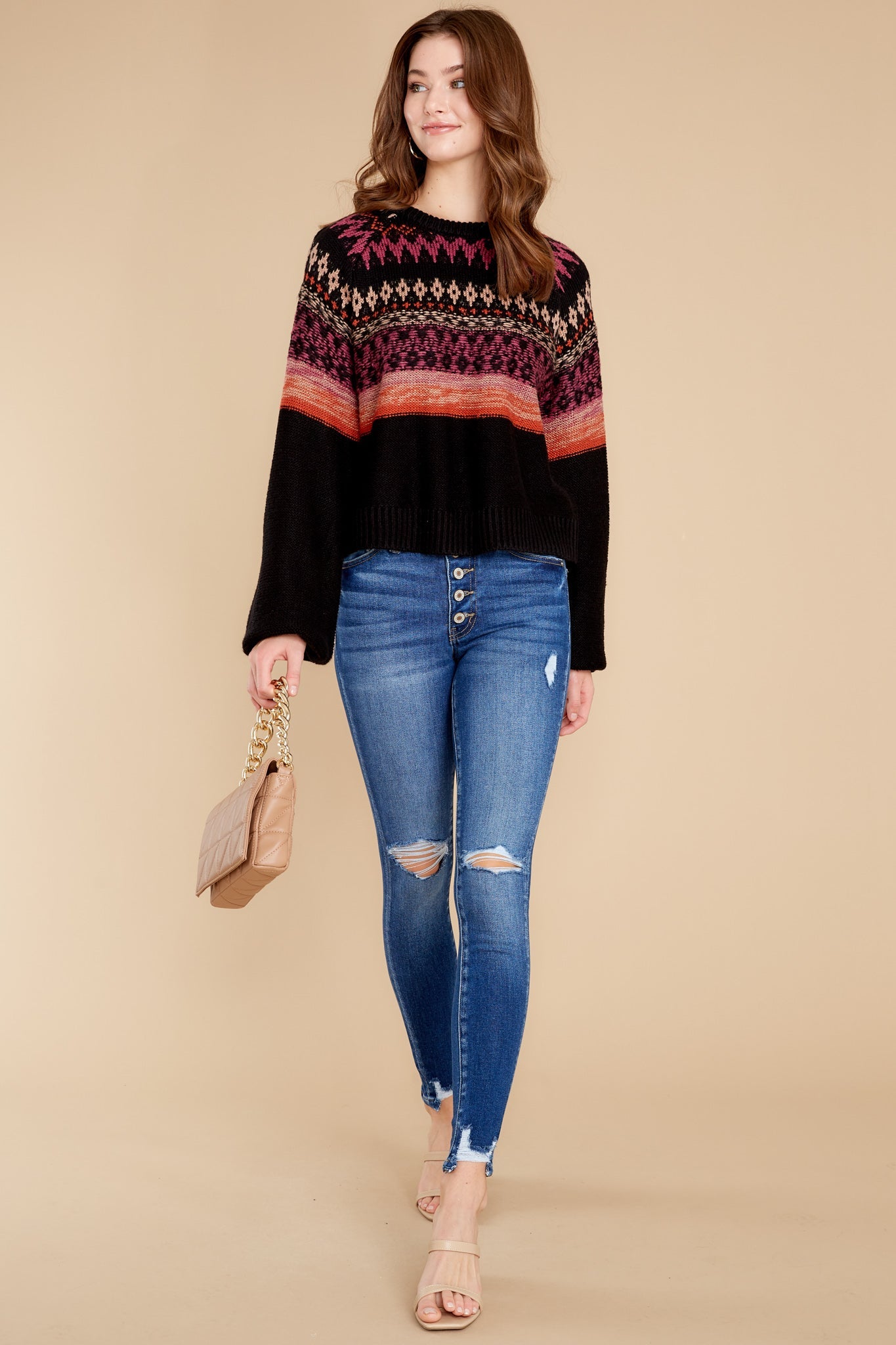 Melaina Black Multi Sweater