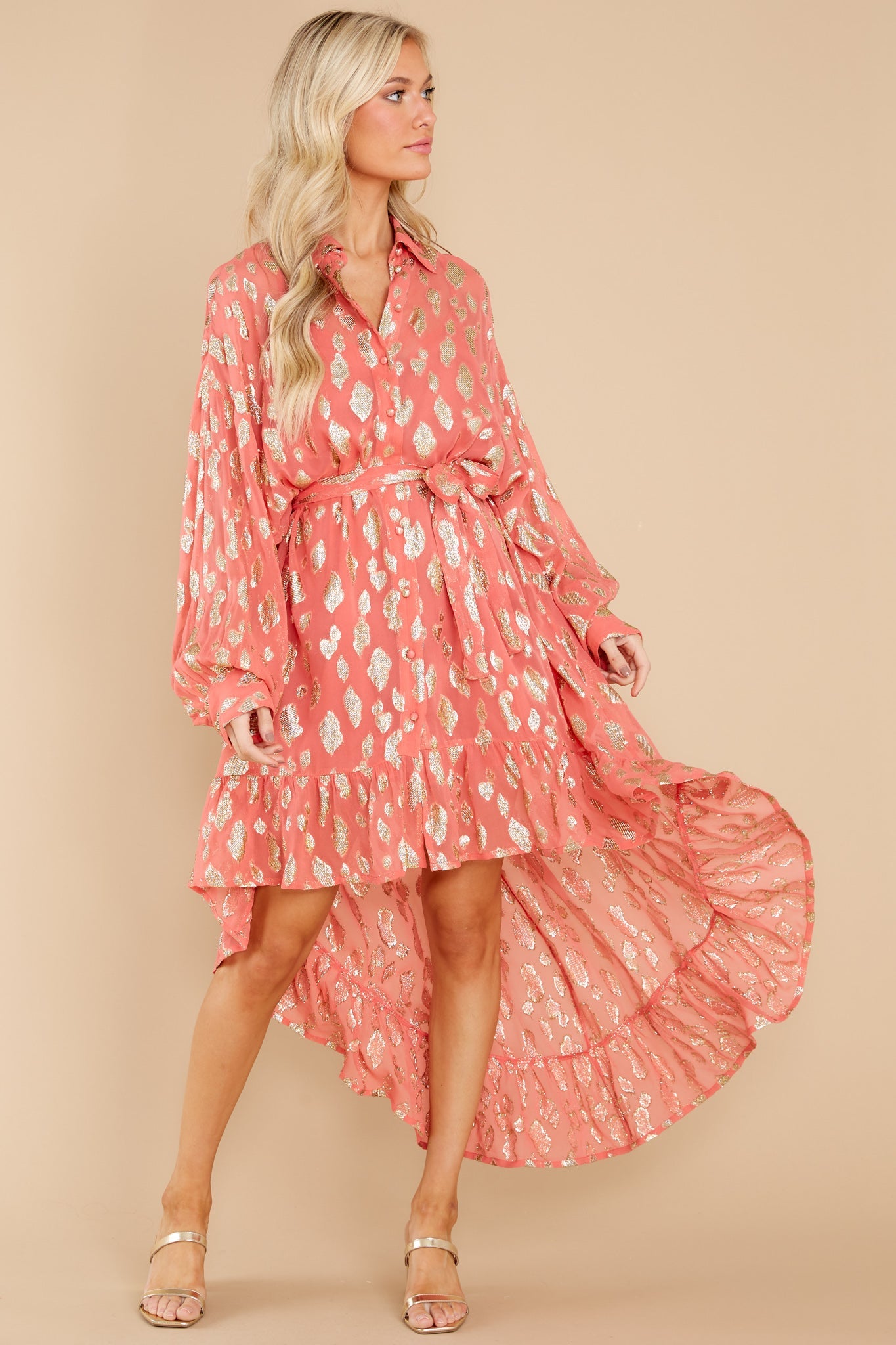 Azelie Ankara Blush Dress