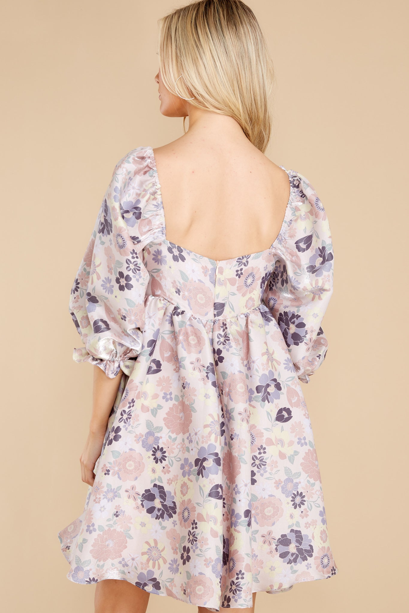 Something's Getting Started Lavender Floral Print Dress