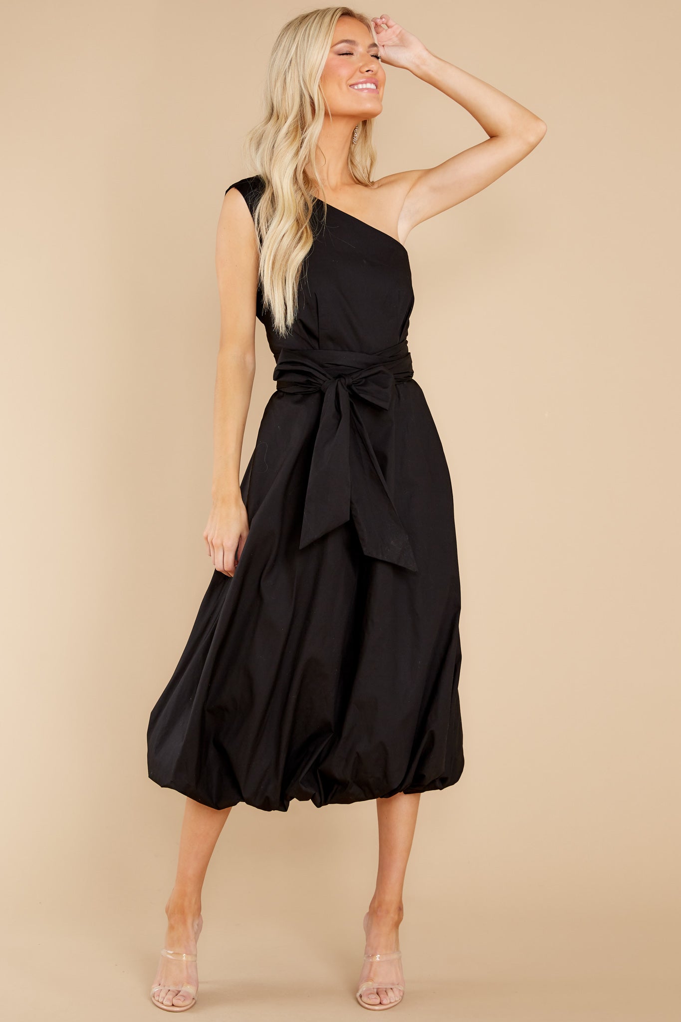 Cheery Times Black Midi Dress