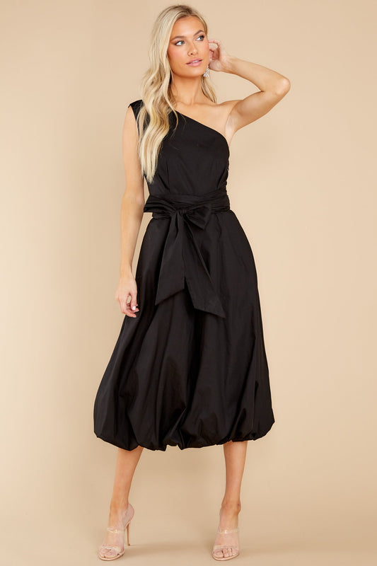 Cheery Times Black Midi Dress