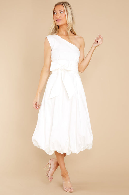 Cheery Times White Midi Dress
