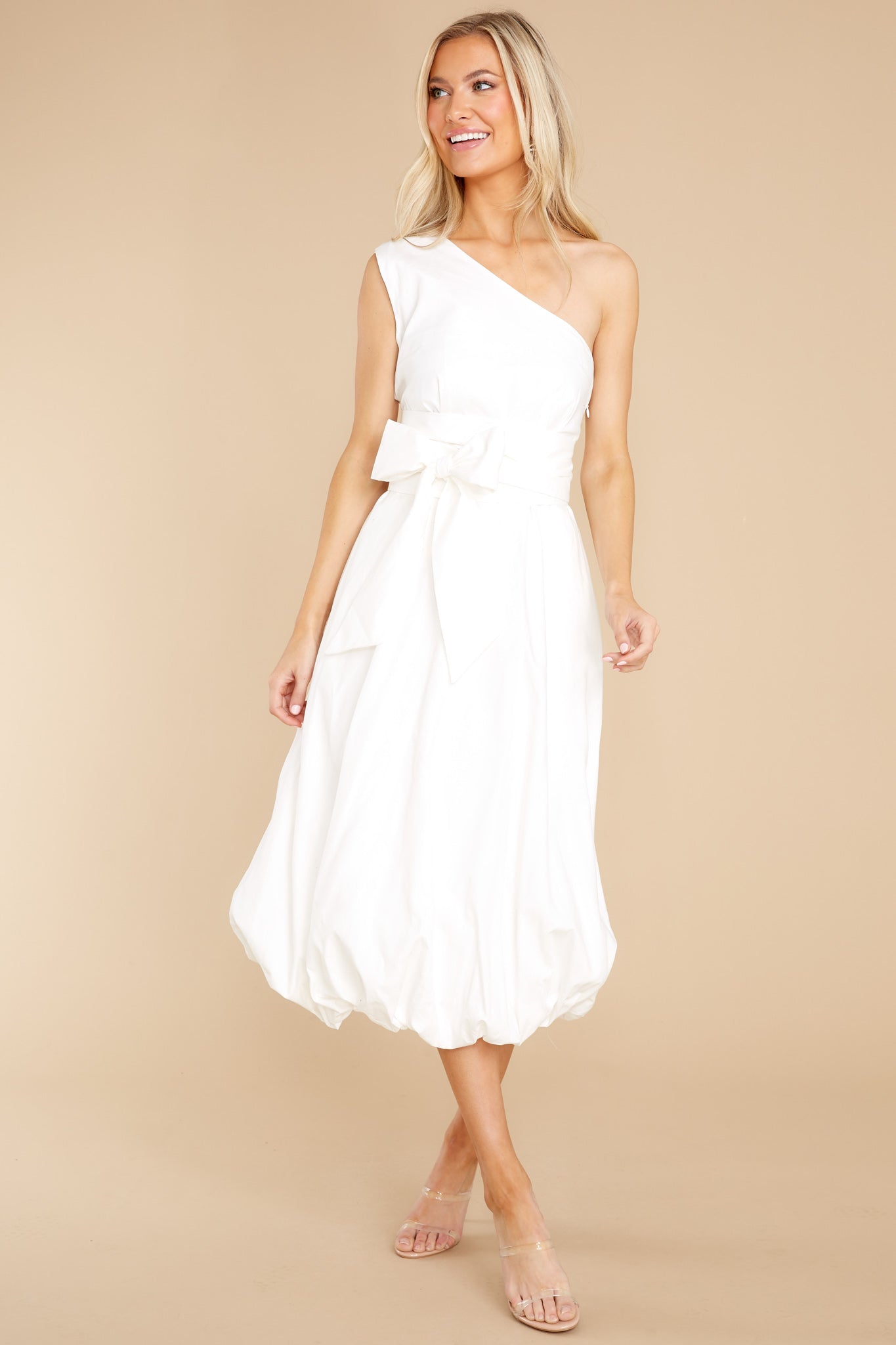 Cheery Times White Midi Dress