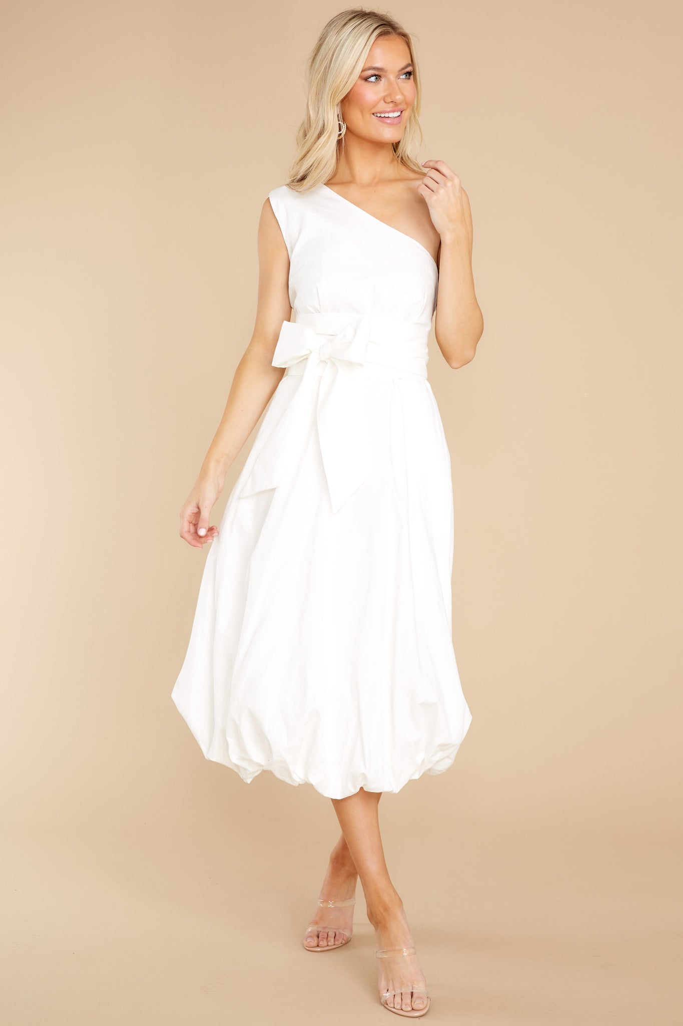 Cheery Times White Midi Dress