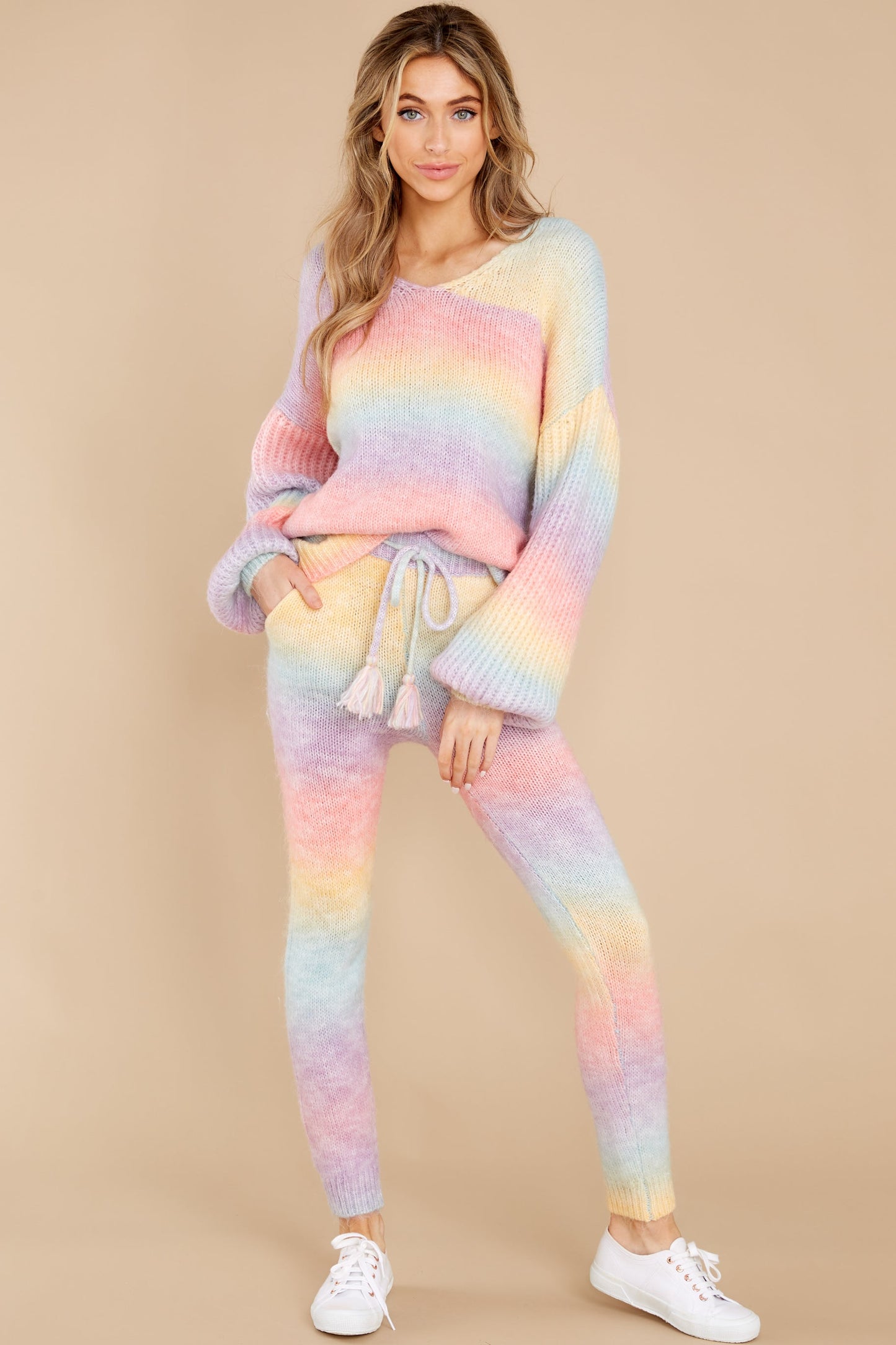 Rainbow Road Pink Multi Knit Sweater