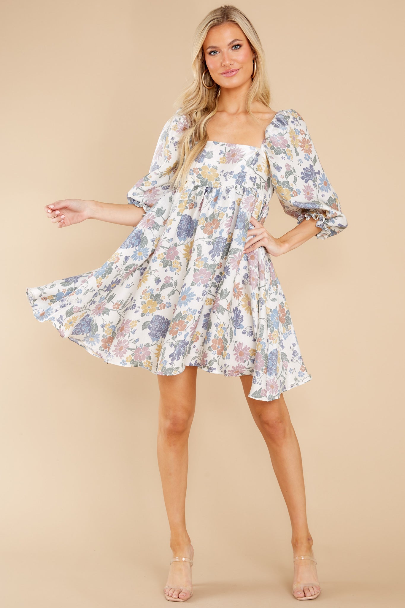 Something's Getting Started White Floral Print Dress