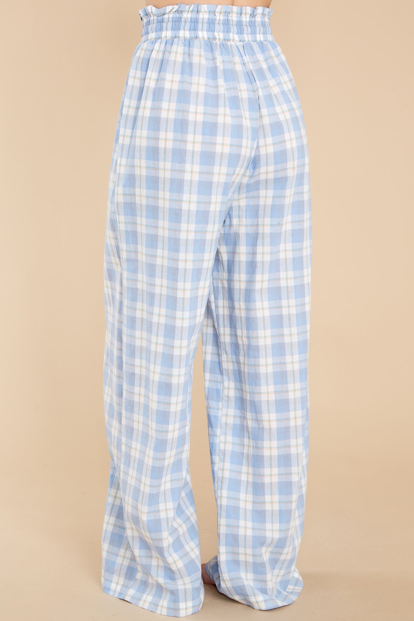 Snooze And Snuggle Blue Plaid Cotton Pajama Bottoms