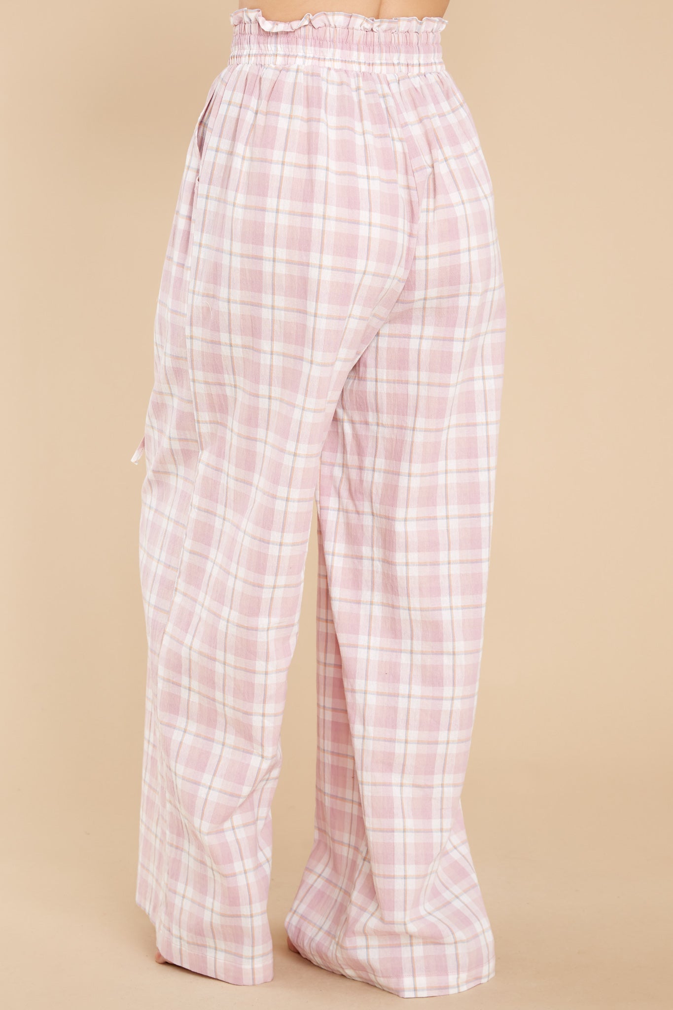 Snooze And Snuggle Pink Plaid Cotton Pajama Pants