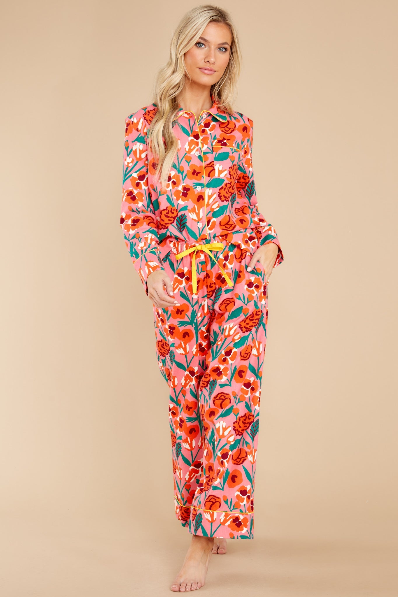 Leisure Pink Las Flores Long Sleeve Shirt