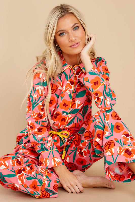 Leisure Pink Las Flores Long Sleeve Shirt