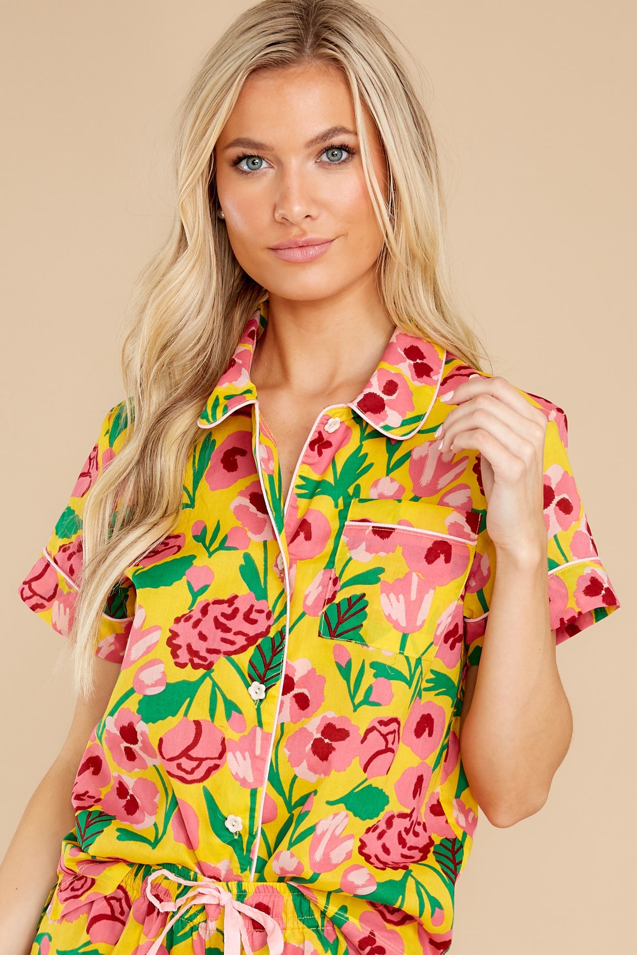 Leisure Honey Las Flores Short Sleeve Shirt