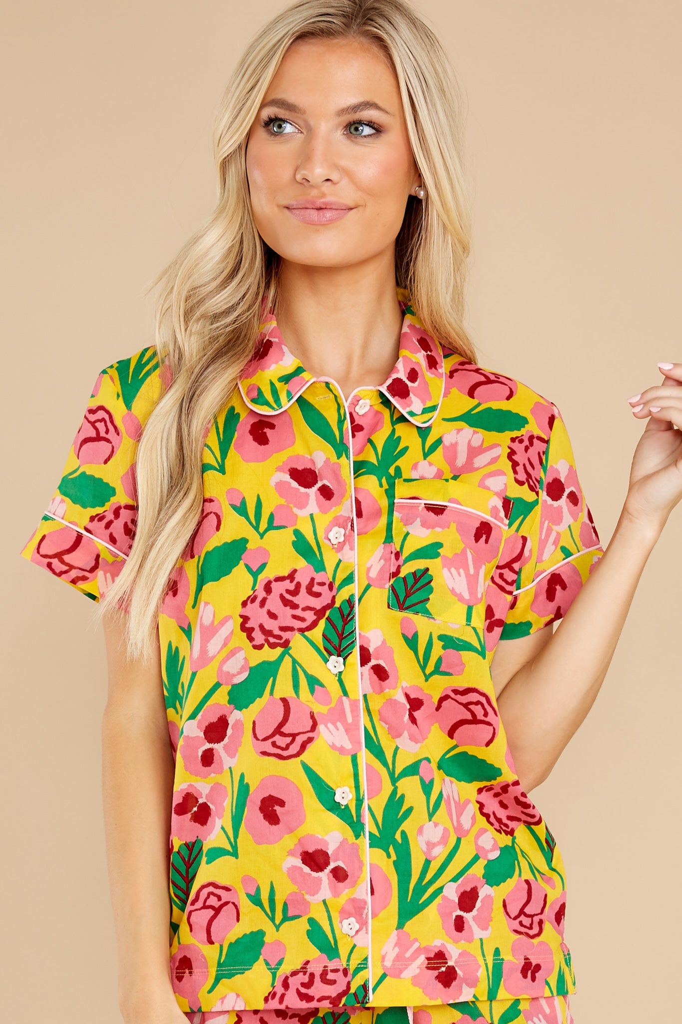 Leisure Honey Las Flores Short Sleeve Shirt