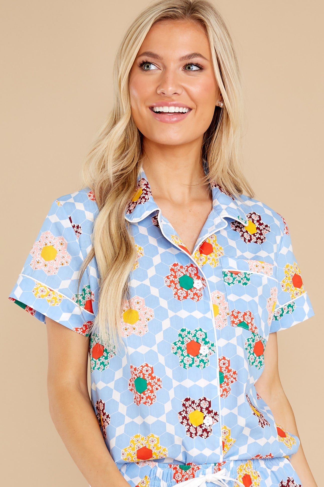 Leisure Patchwork Short Sleeve Shirt