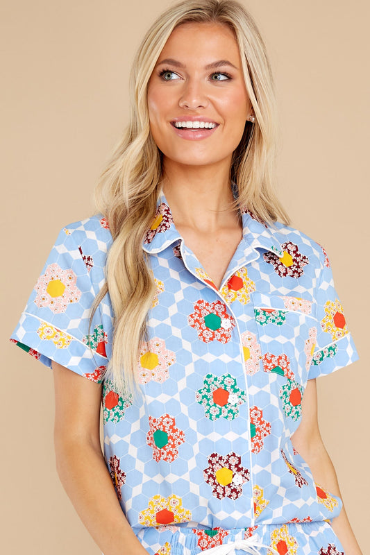 Leisure Patchwork Short Sleeve Shirt