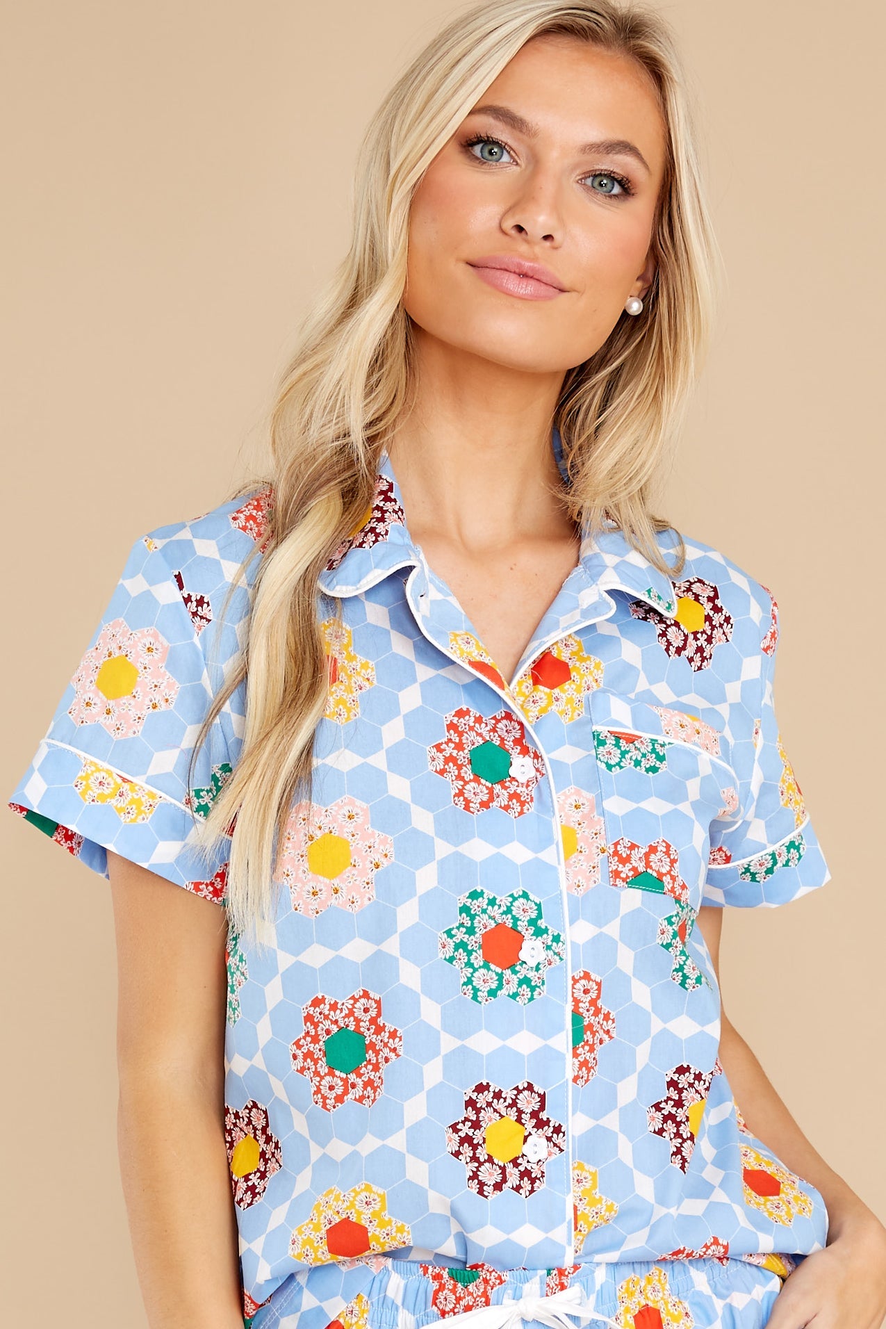 Leisure Patchwork Short Sleeve Shirt