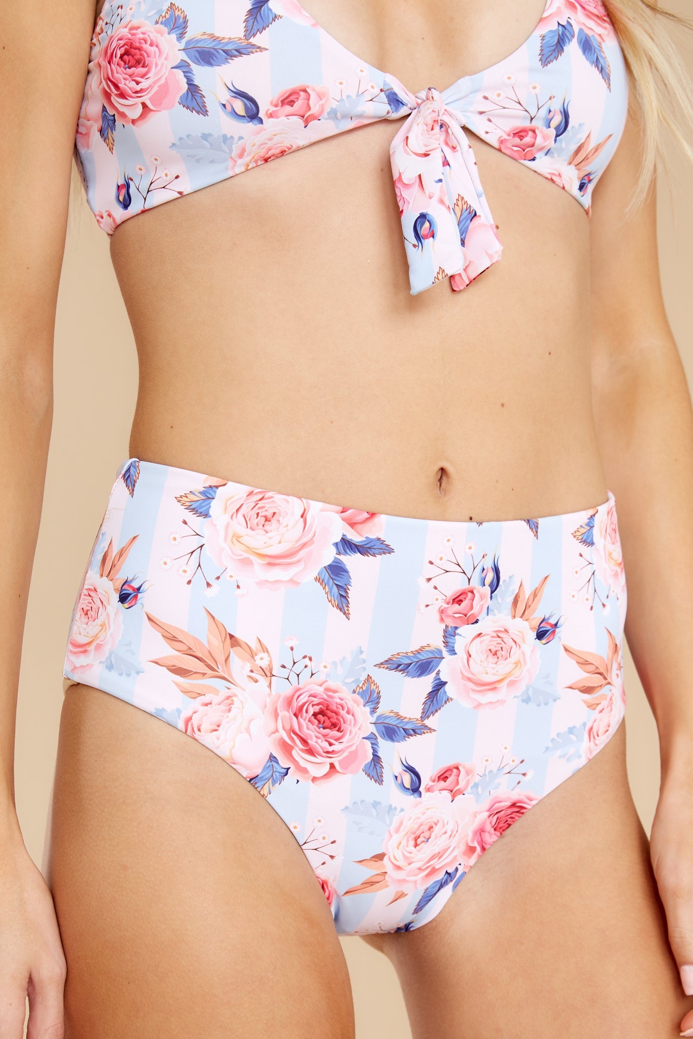 Currently Vibing Pink Multi Floral Bikini Bottoms