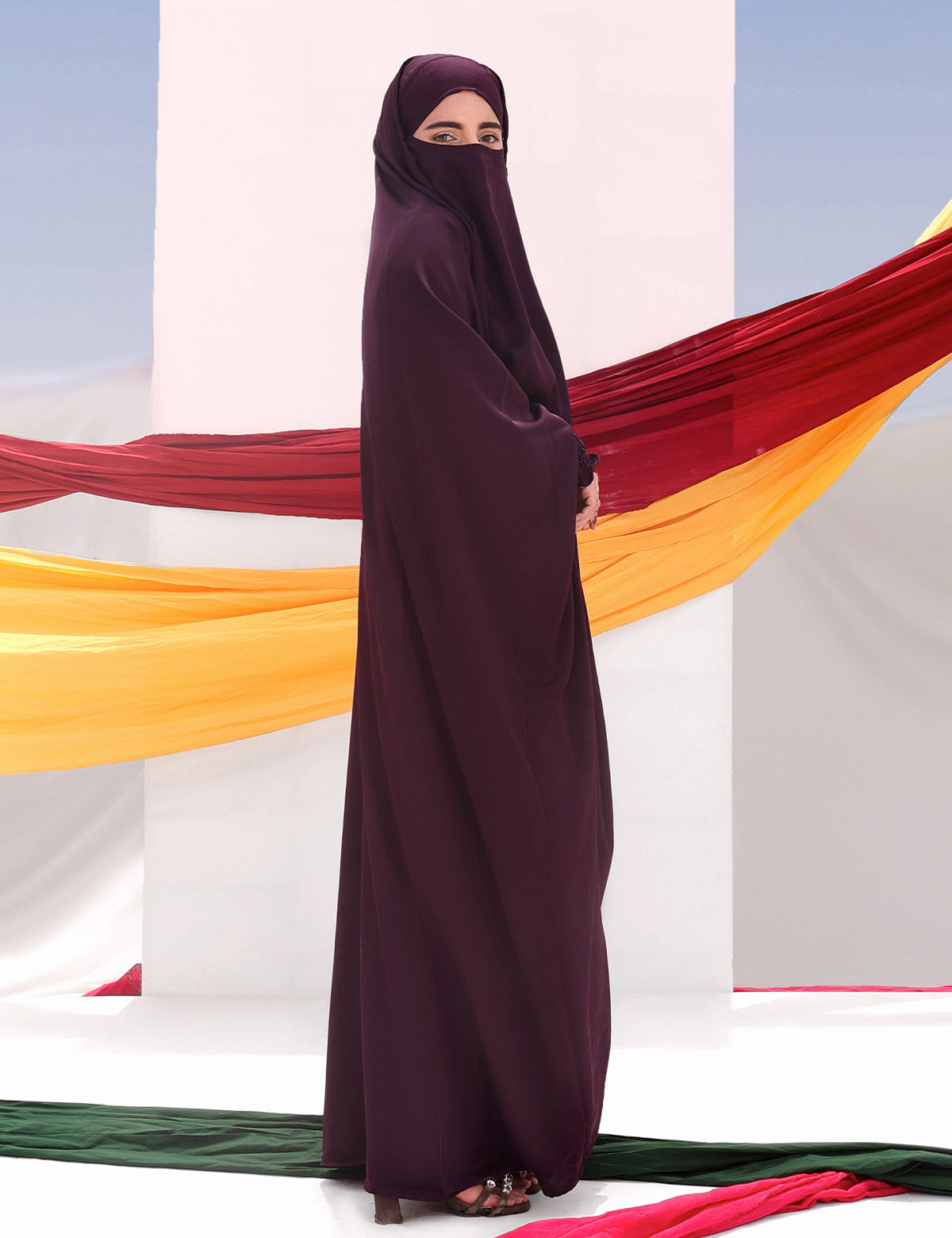 Plain Jilbab - Deep Maroon