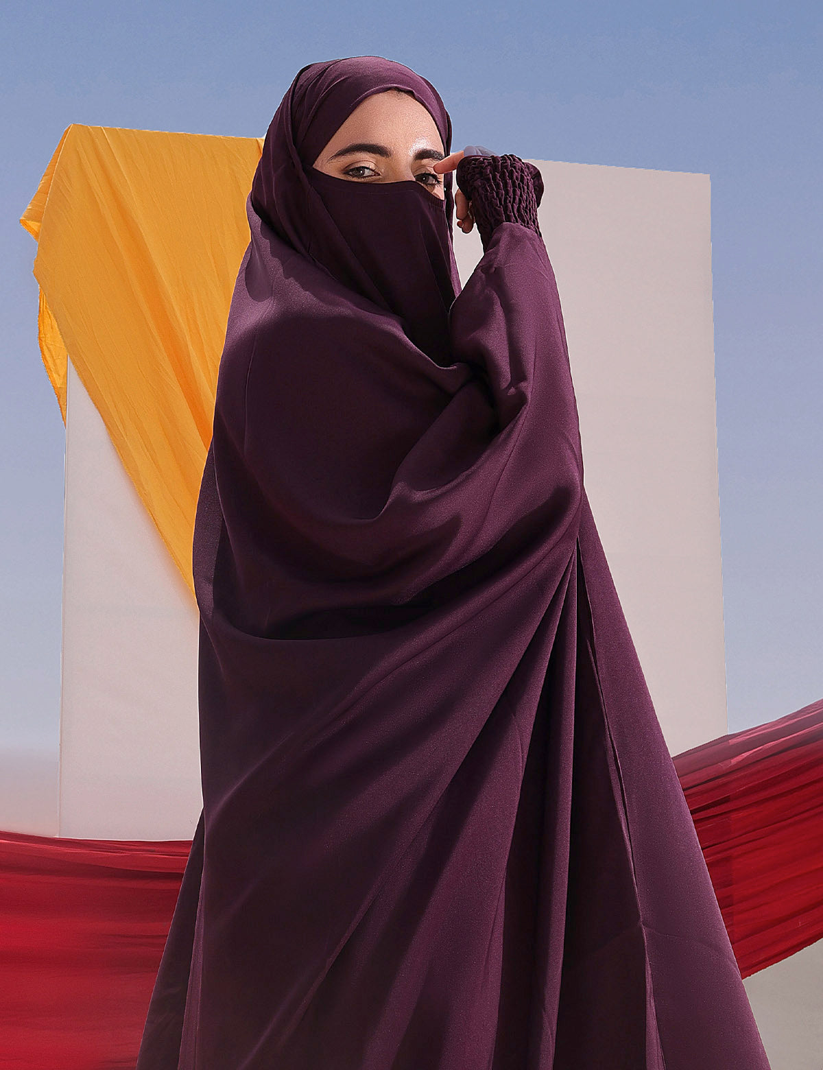 Plain Jilbab - Deep Maroon