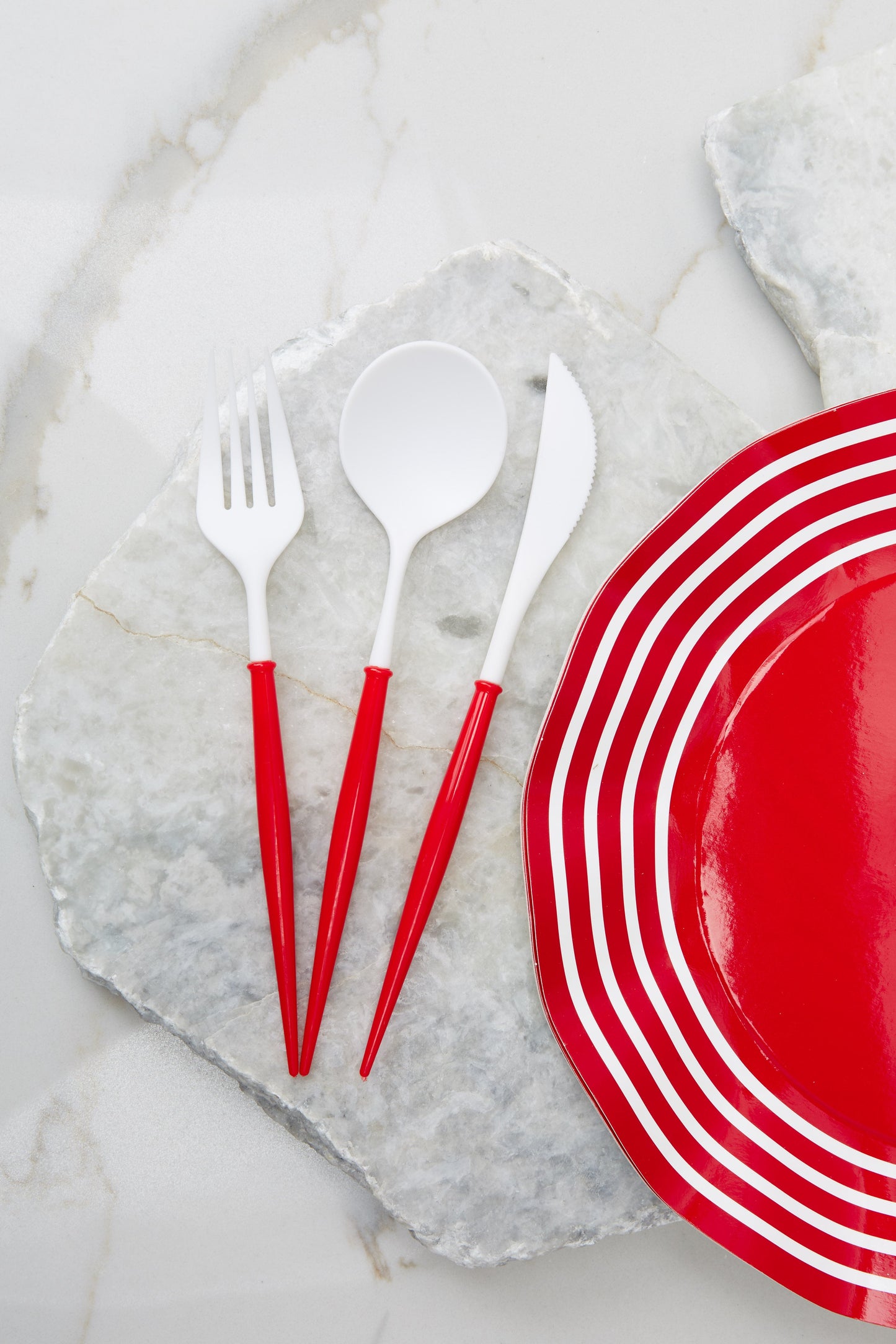 Bella Red And White Cutlery Set