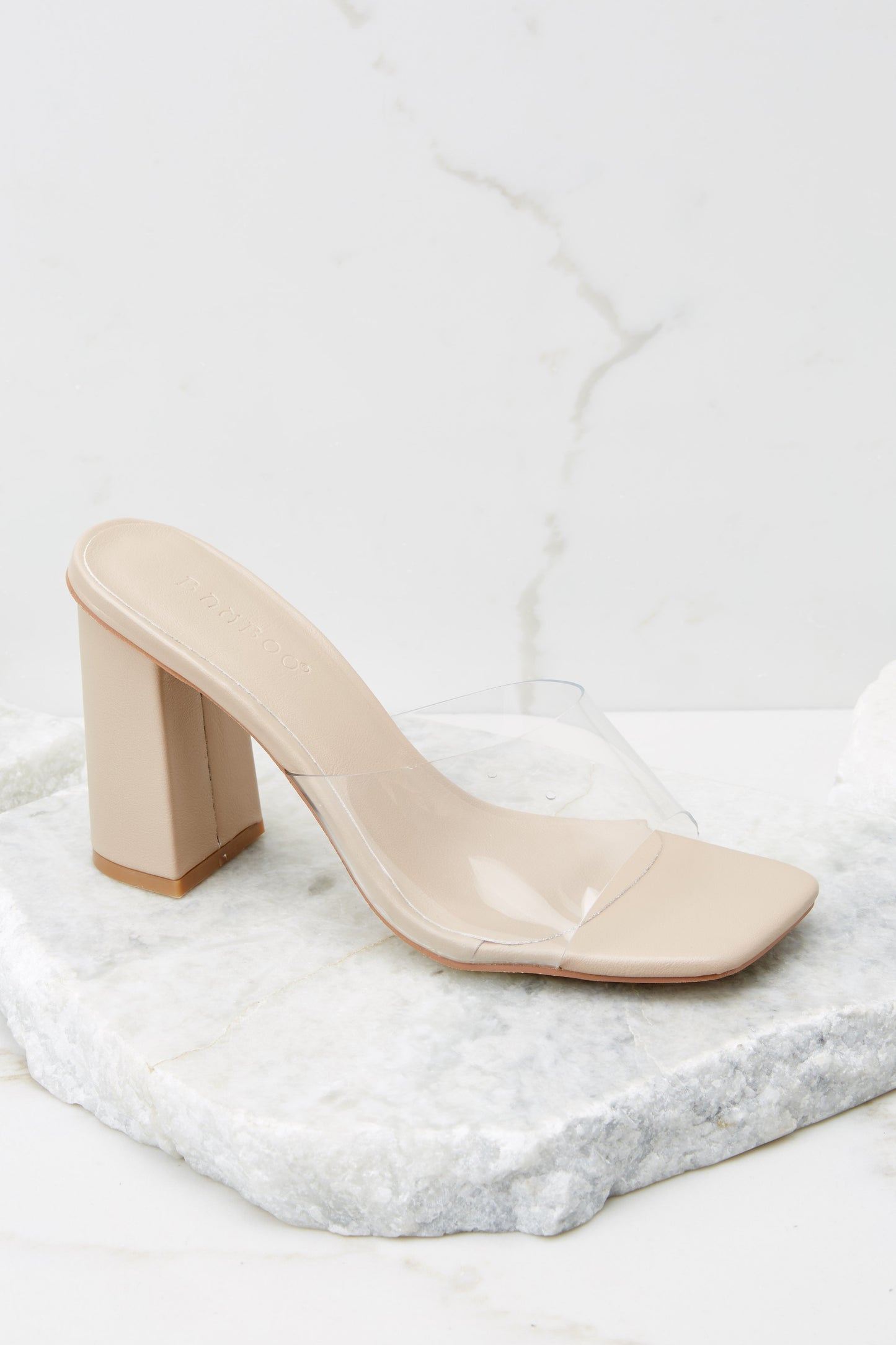Be Seeing You Clear And Nude High Heel Sandals