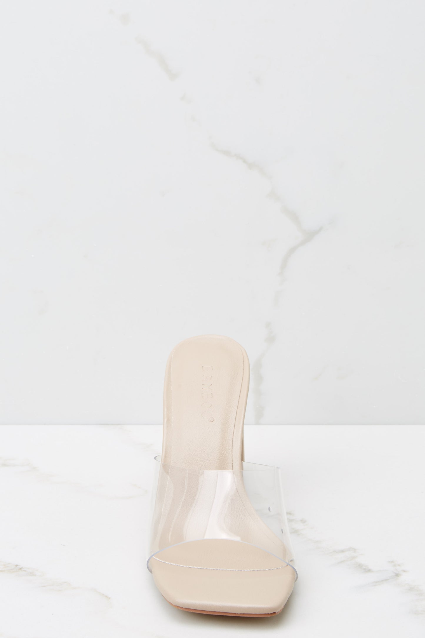 Be Seeing You Clear And Nude High Heel Sandals