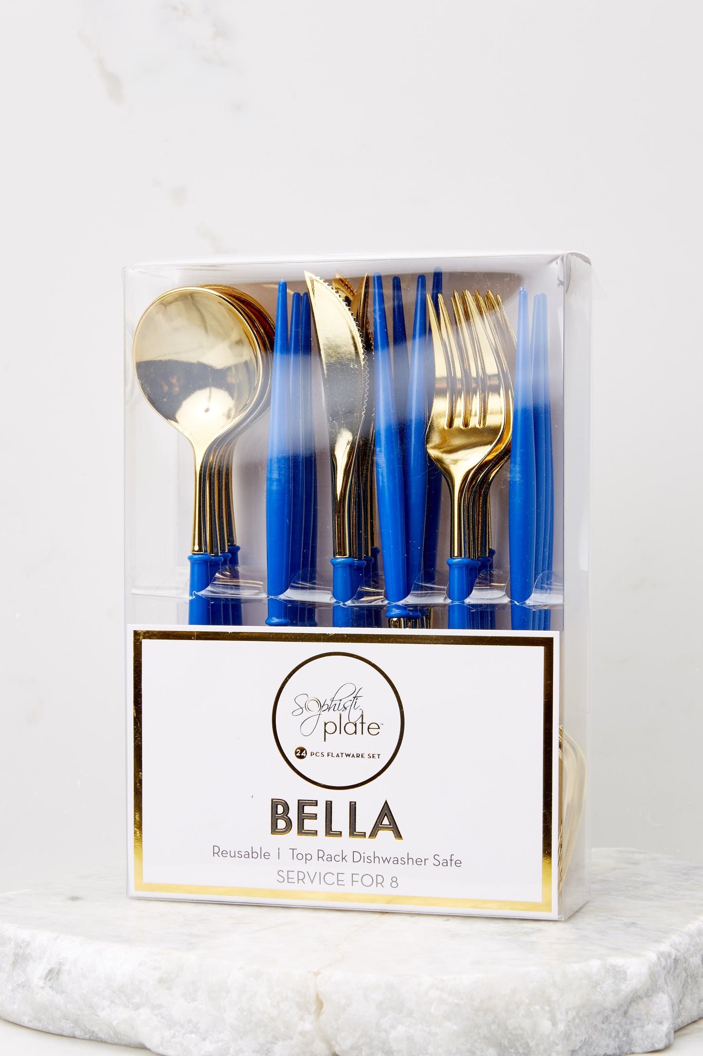 Bella China Blue And Gold Cutlery Set