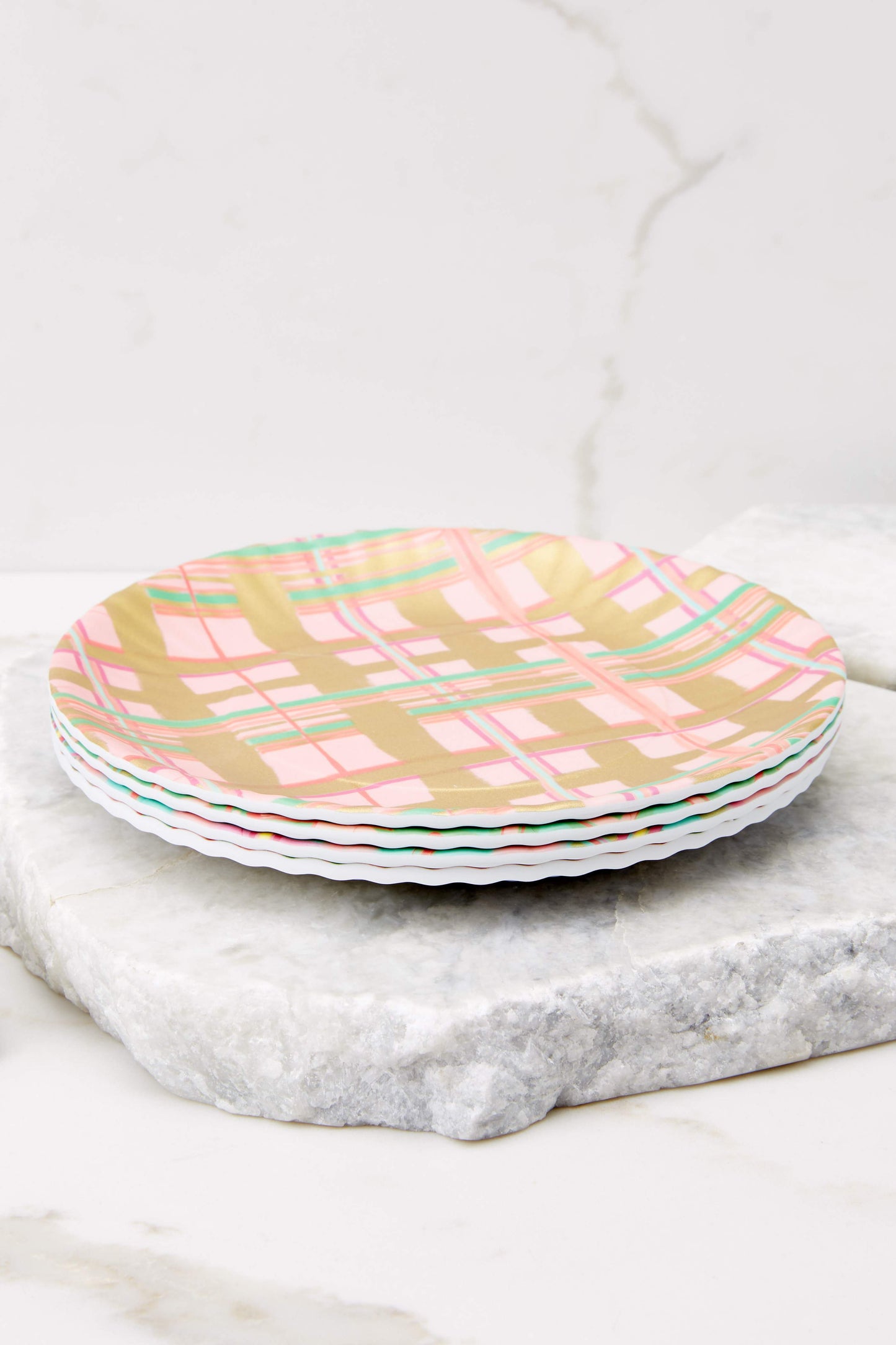 Pink And Green Melamine Plates