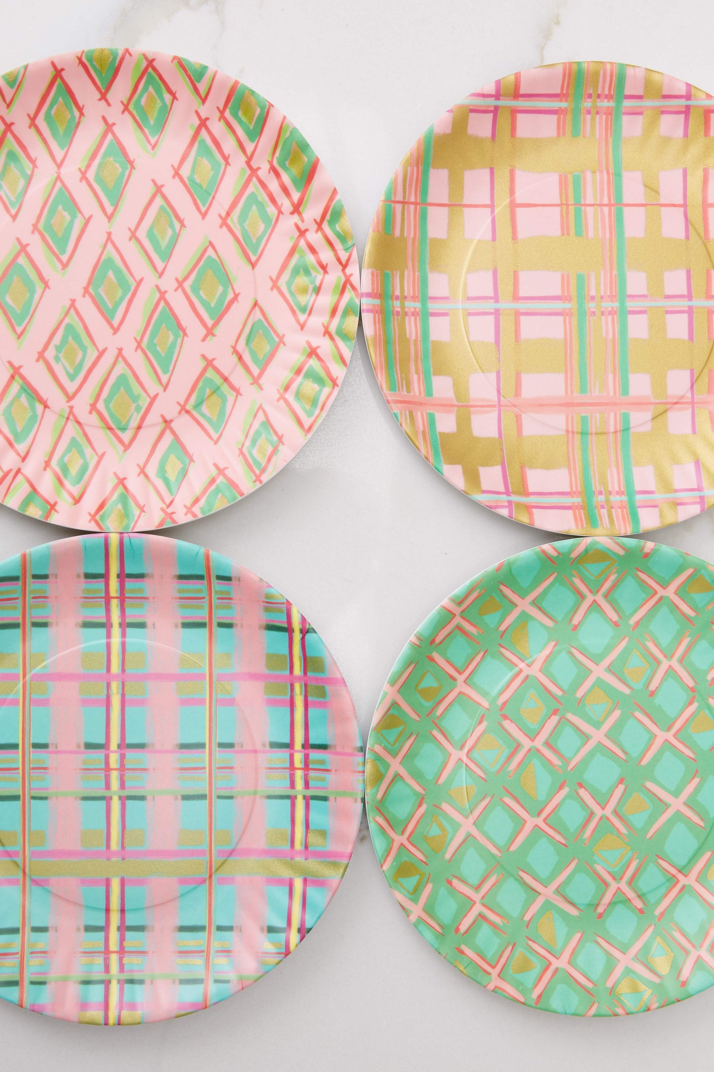Pink And Green Melamine Plates