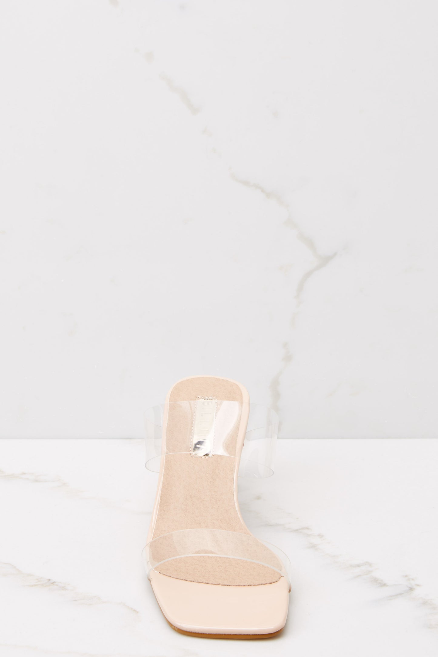 Xenia Nude Patent Clear Heels
