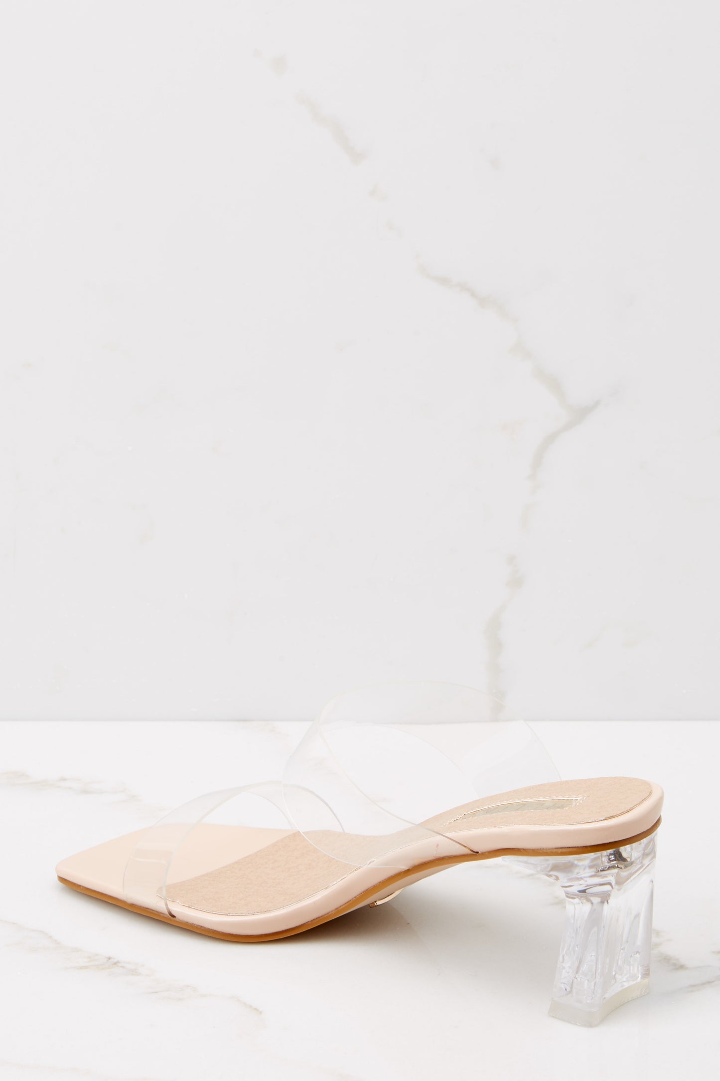 Xenia Nude Patent Clear Heels