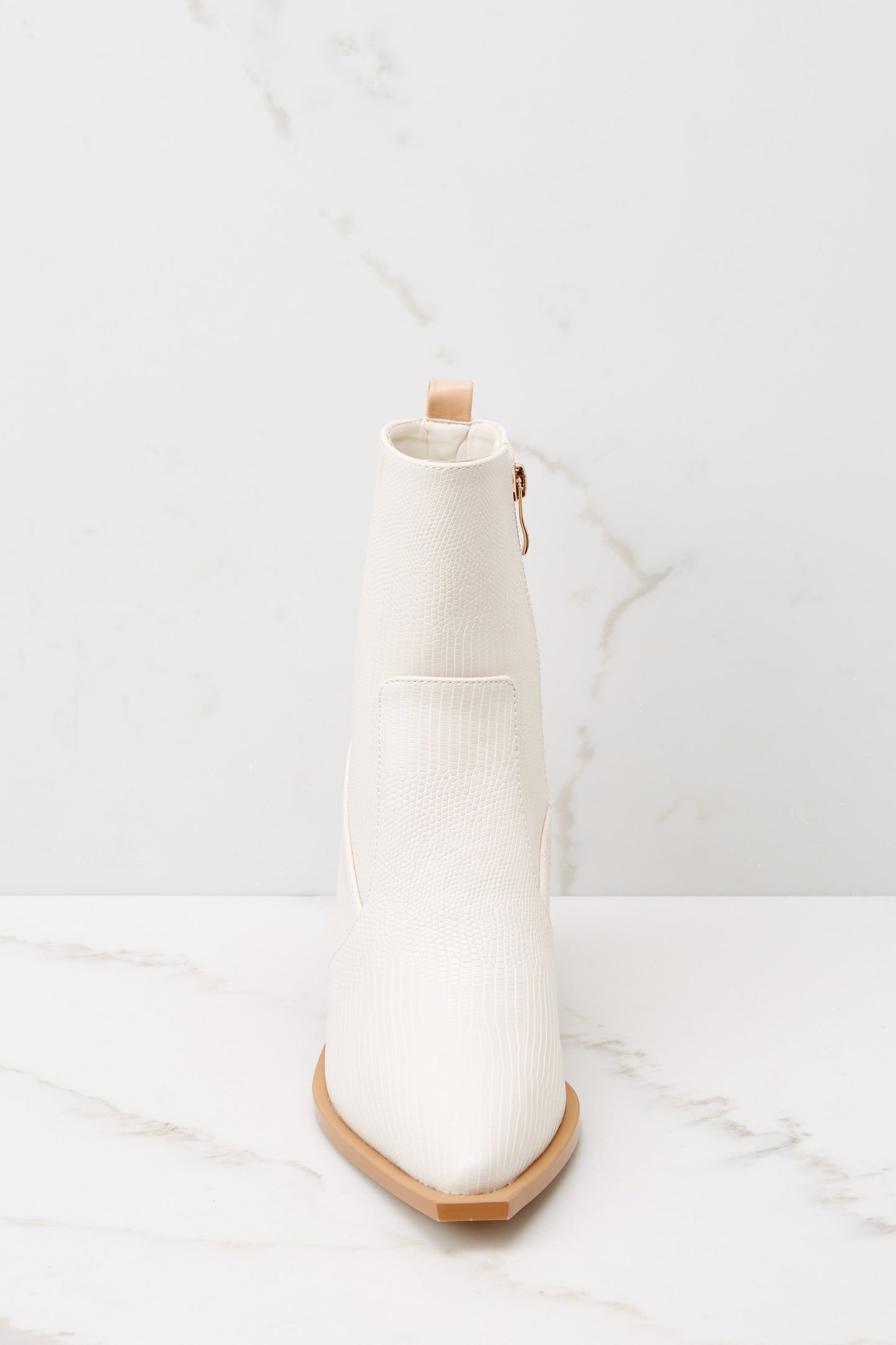Umeko Oatmeal Lizard Ankle Booties
