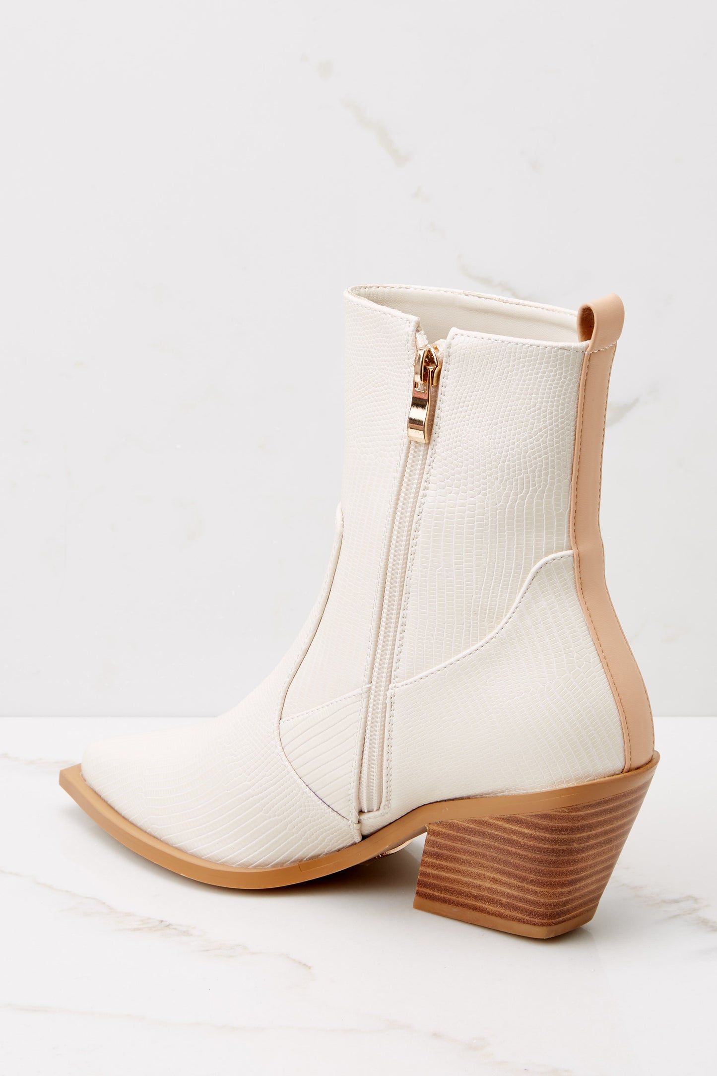 Umeko Oatmeal Lizard Ankle Booties