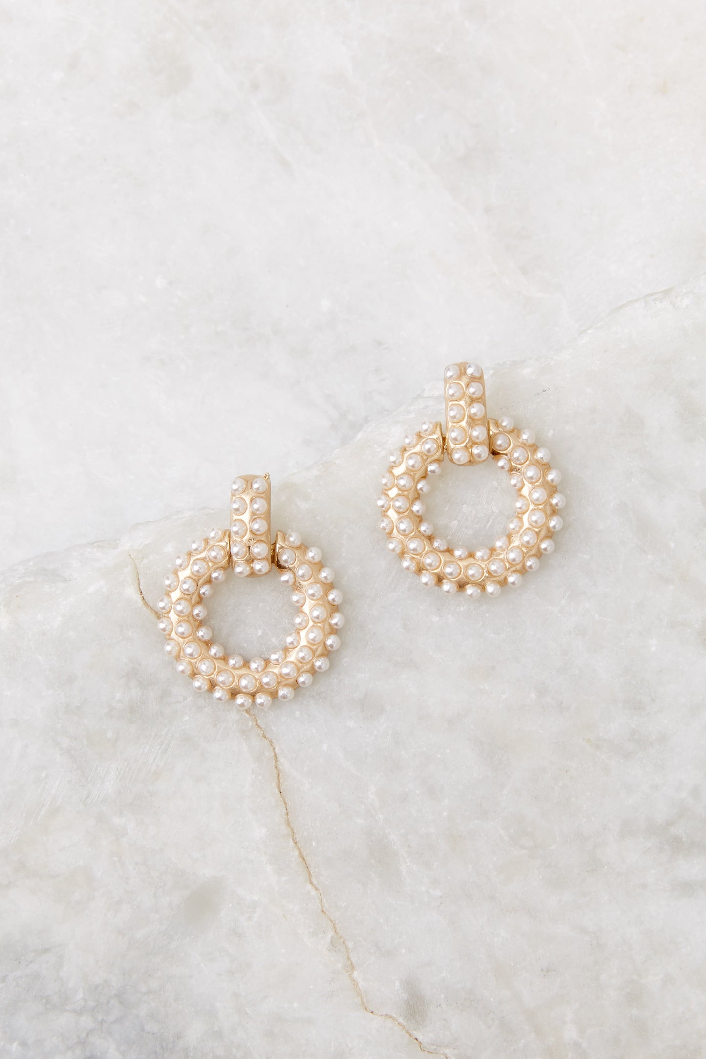 Slow Dance Gold Pearl Earrings