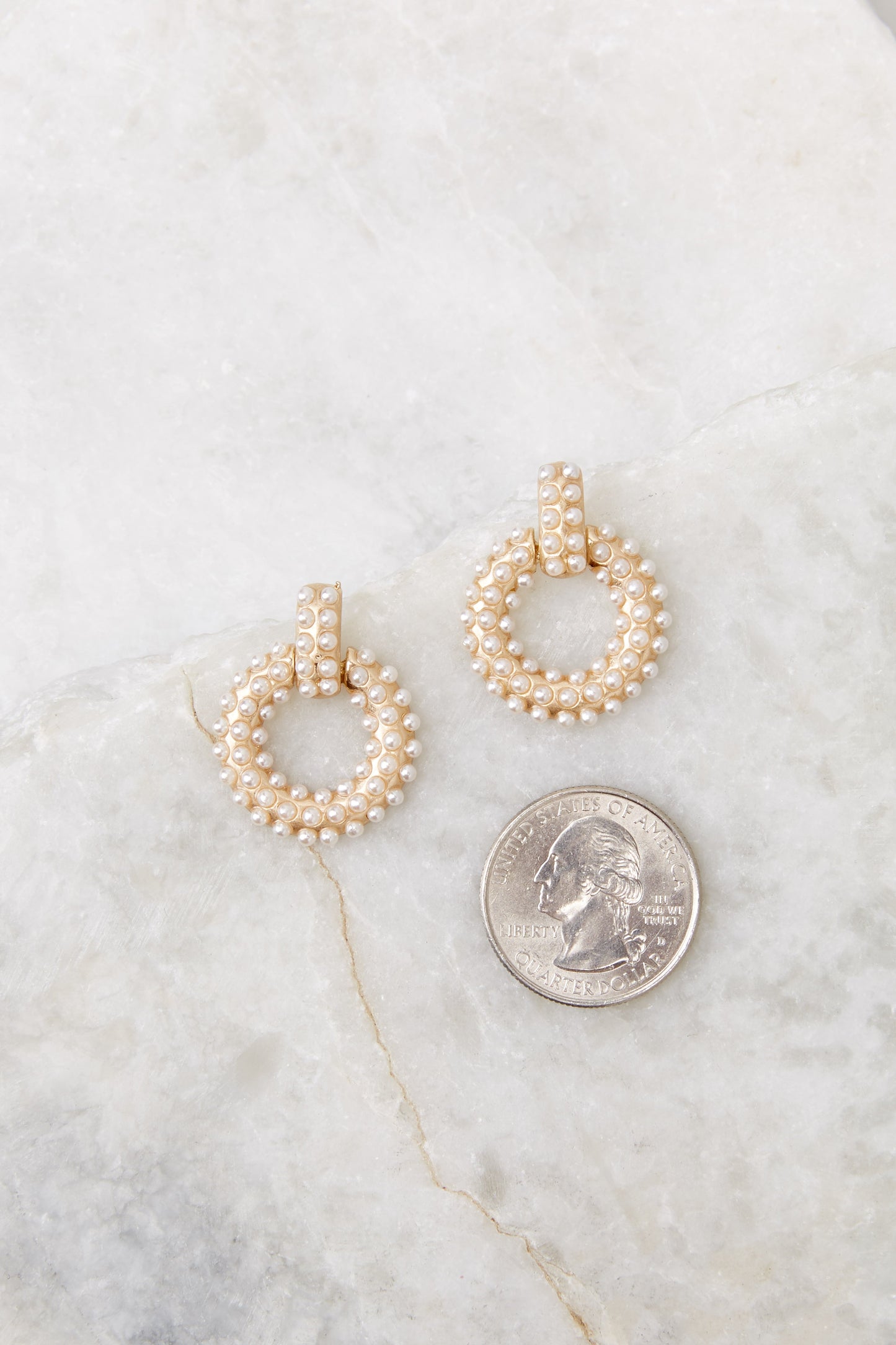 Slow Dance Gold Pearl Earrings