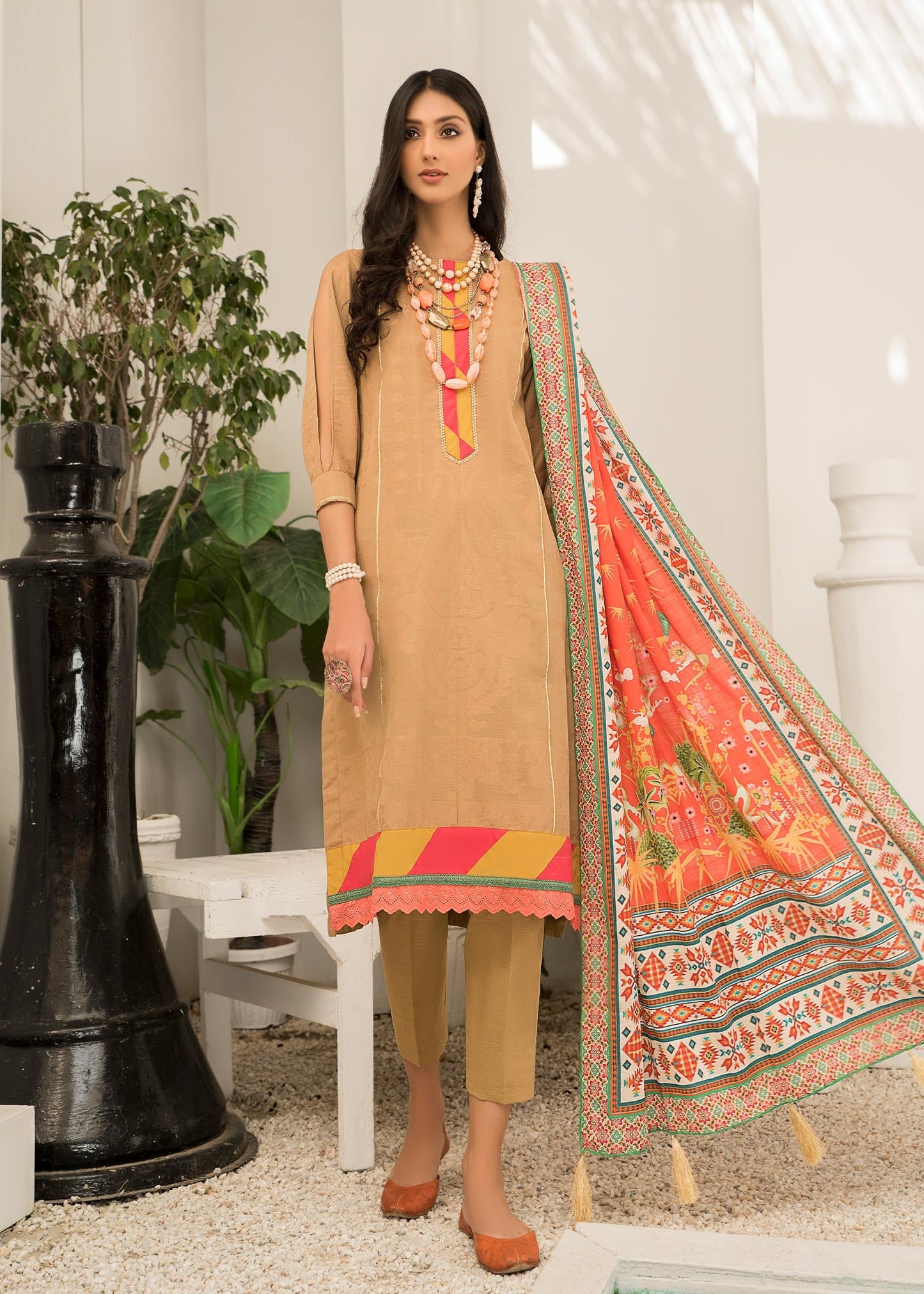 Jacquard - BEIGE NOMATIC  Dyed Khaddar Jacquard