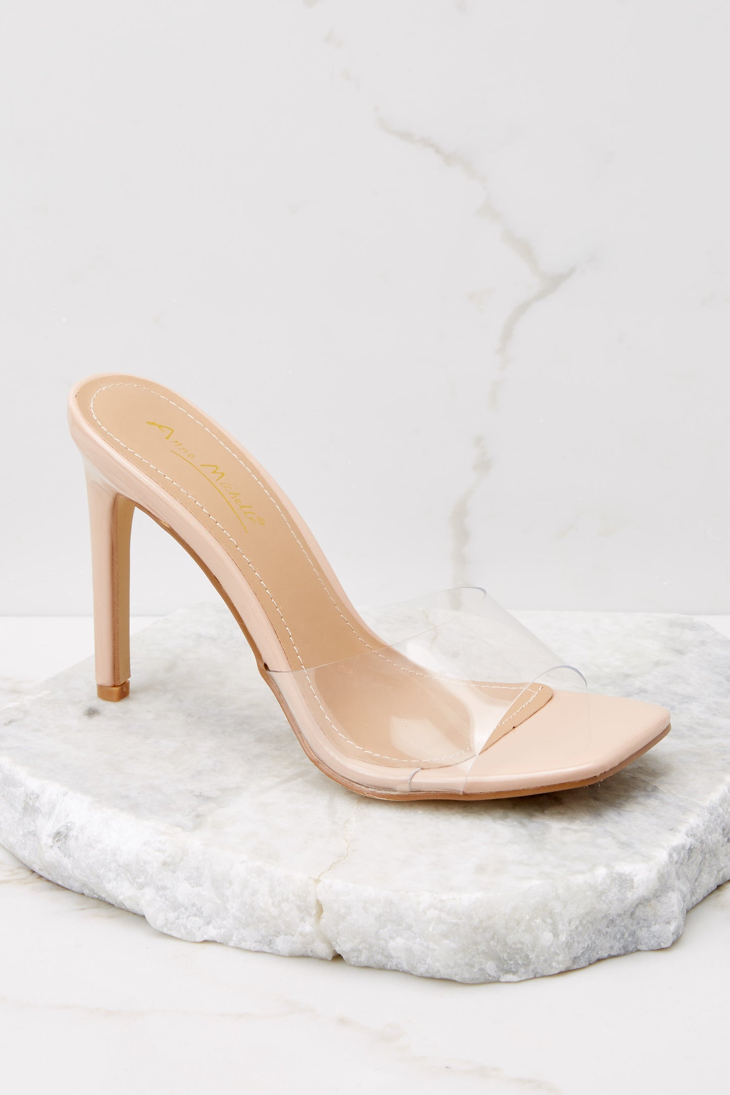 Tread Lightly Nude And Clear Heels