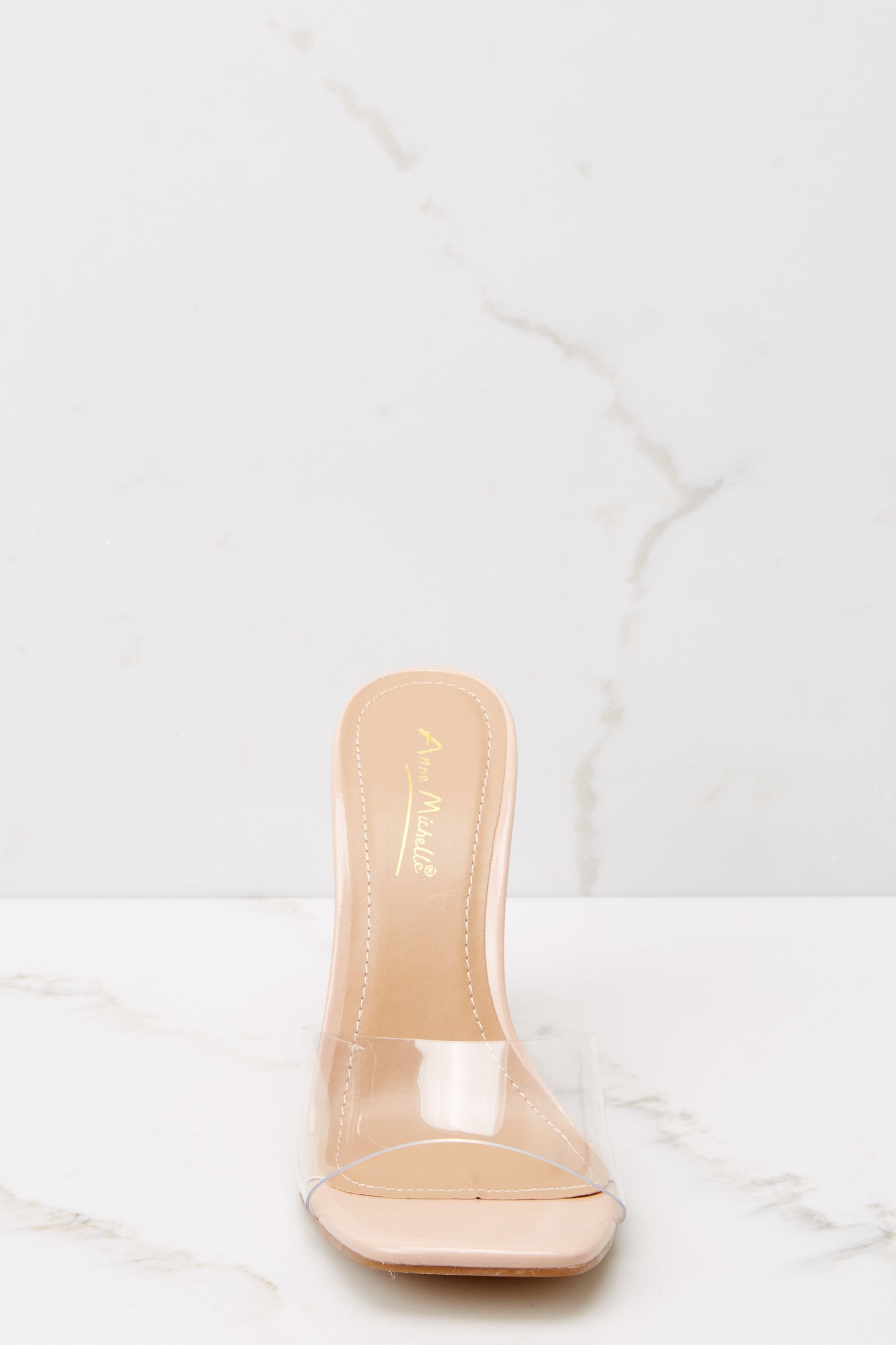 Tread Lightly Nude And Clear Heels