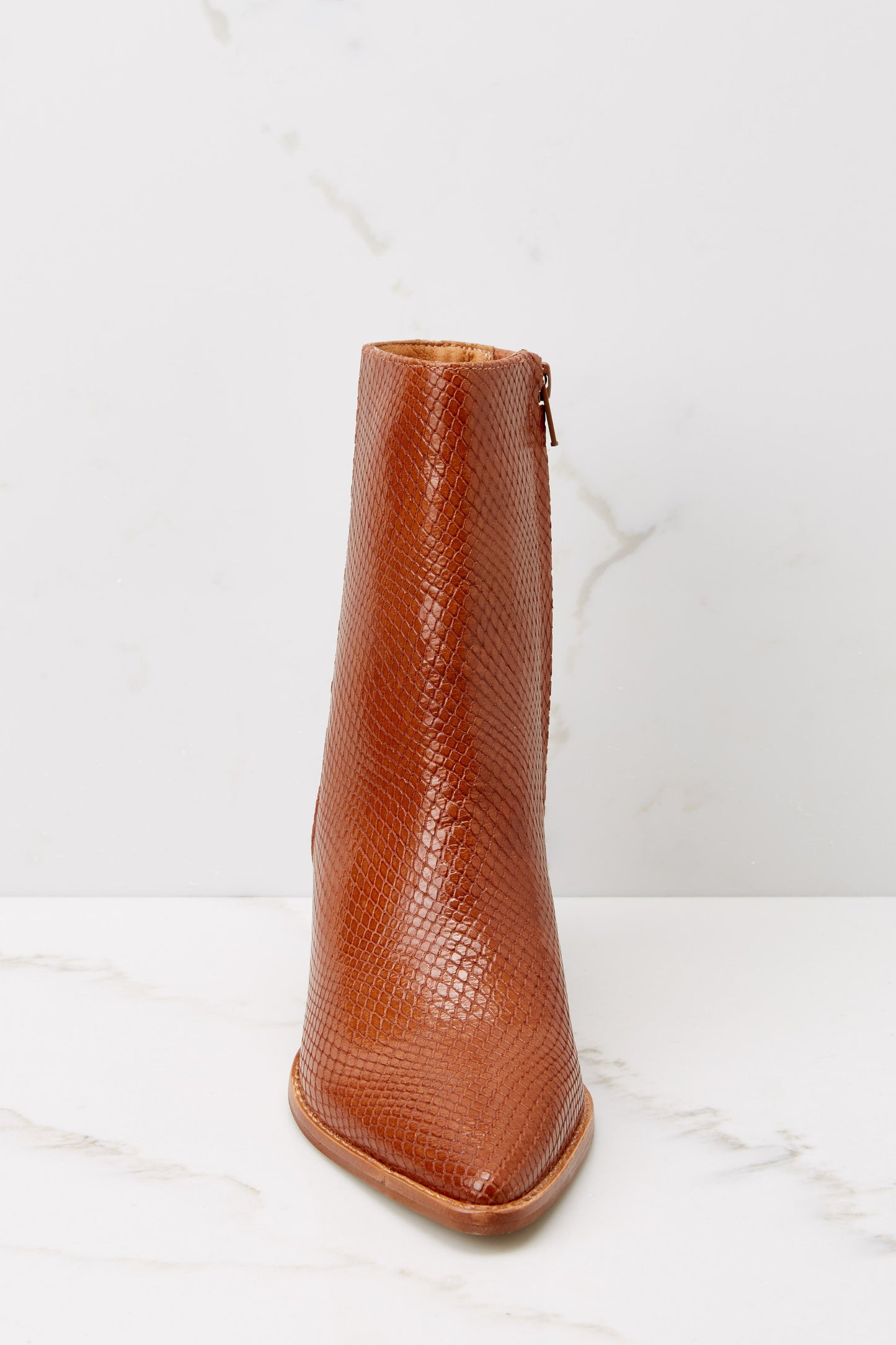 Caty Tobacco Snake Ankle Boots