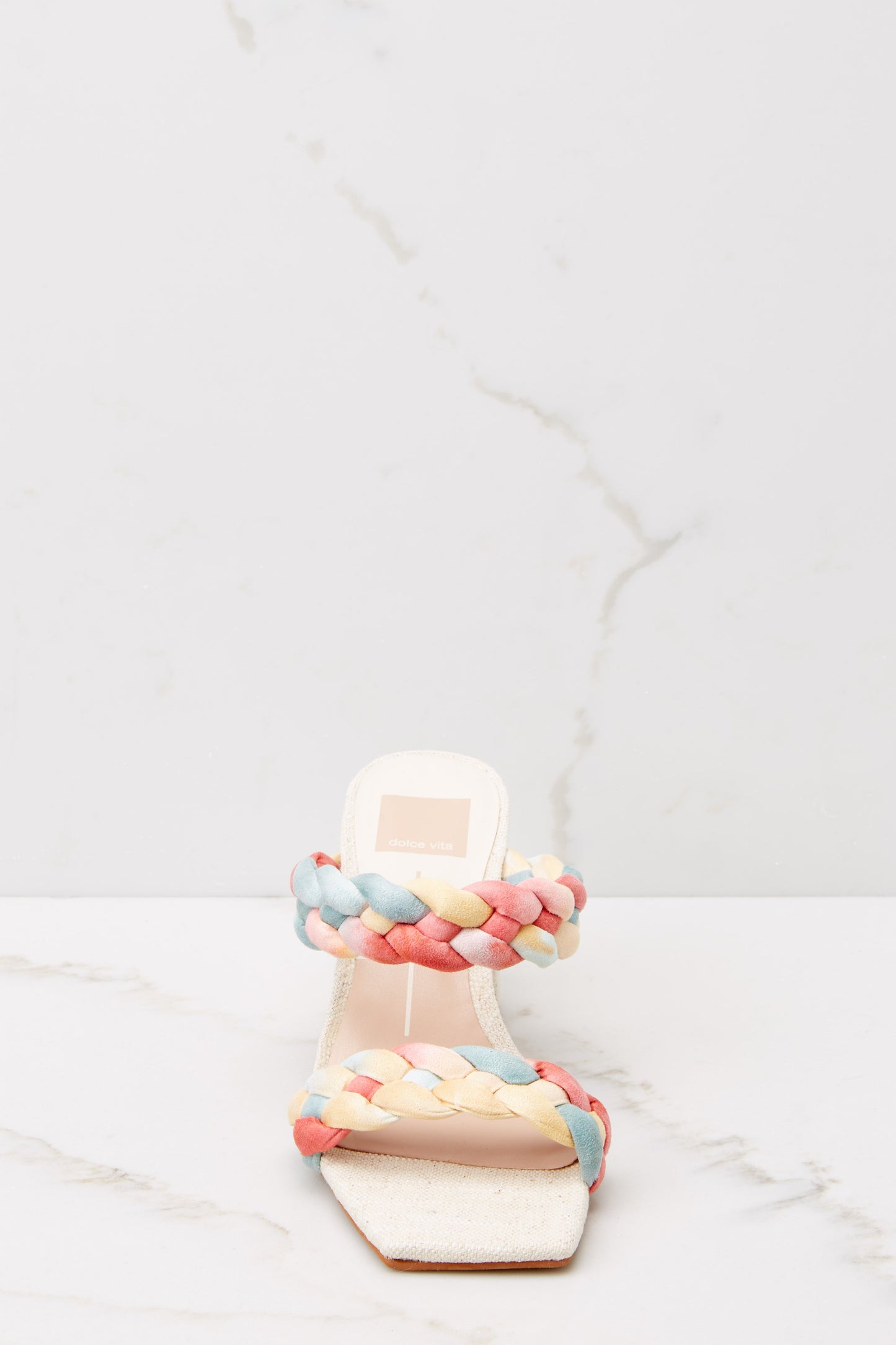 Paily Coral Multi Stella Suede Heels