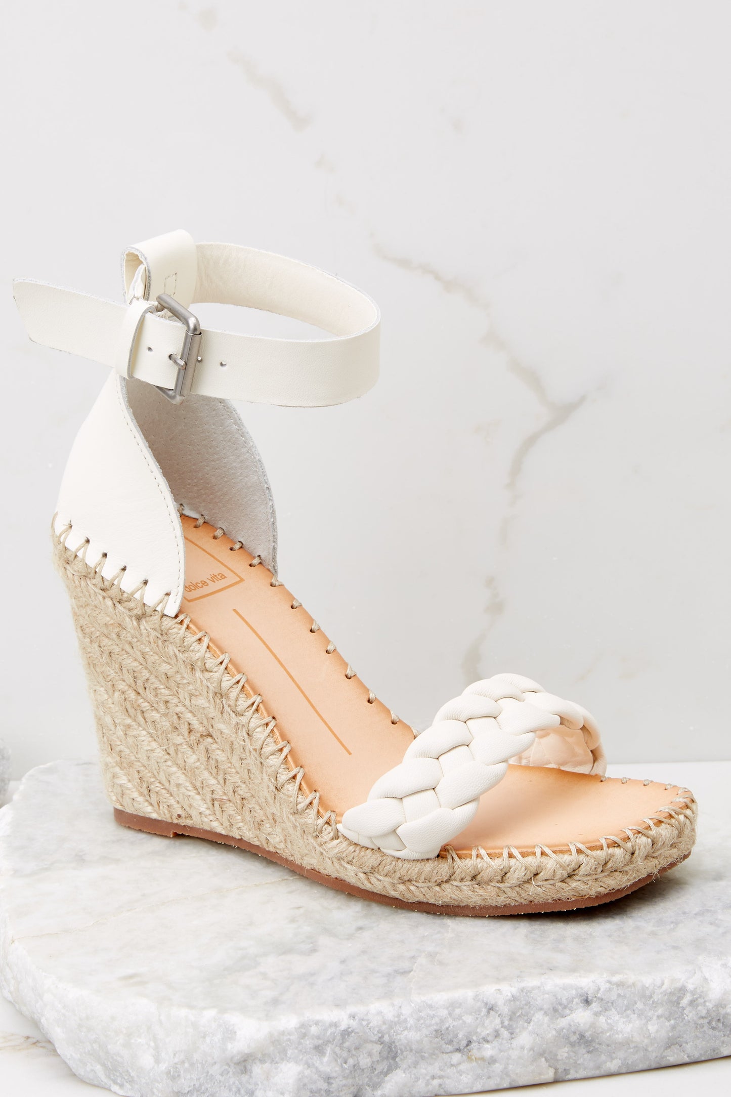 Nilton White Leather Heels