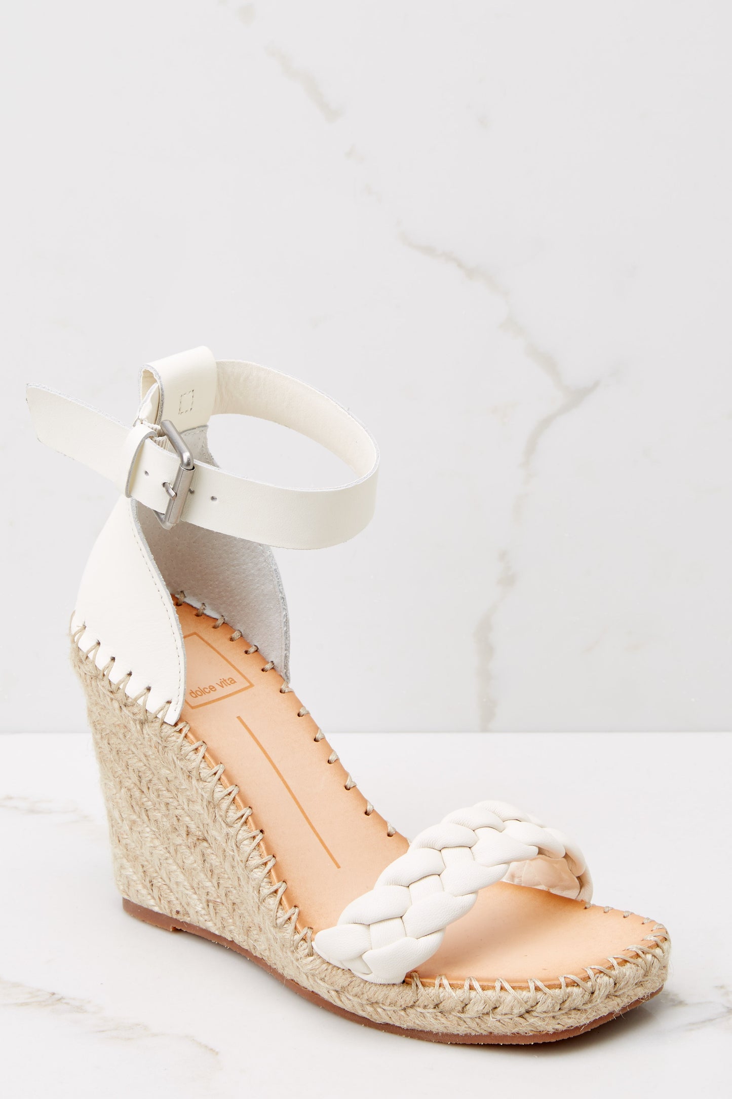 Nilton White Leather Heels
