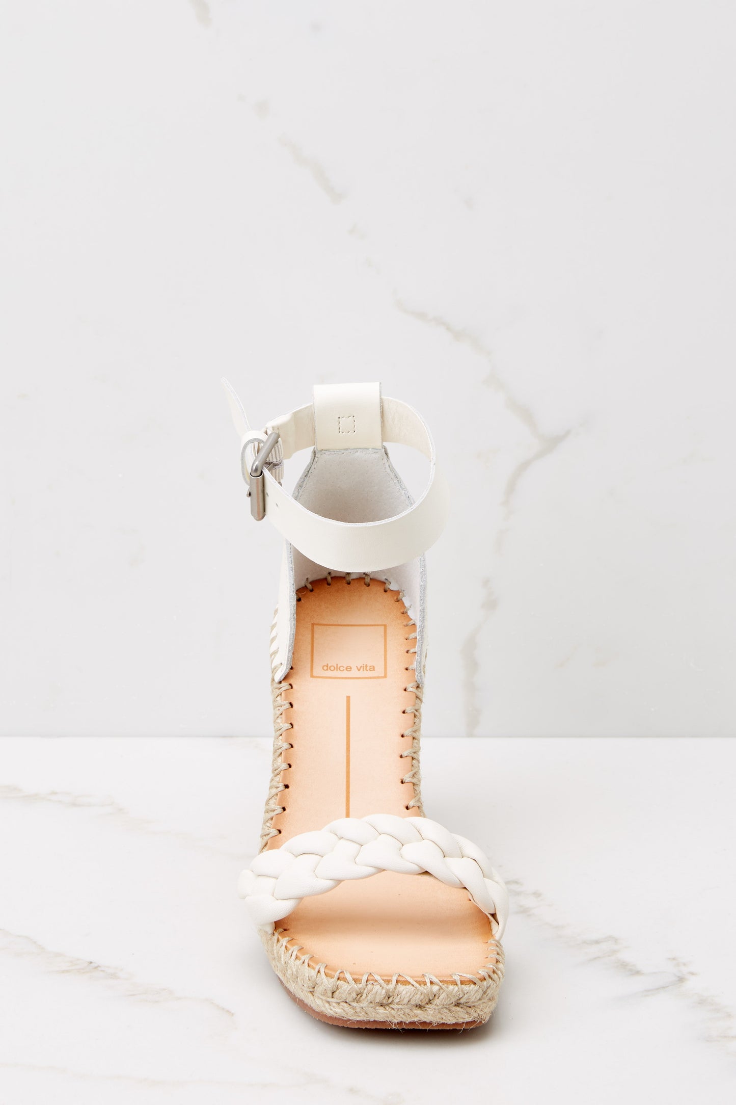 Nilton White Leather Heels